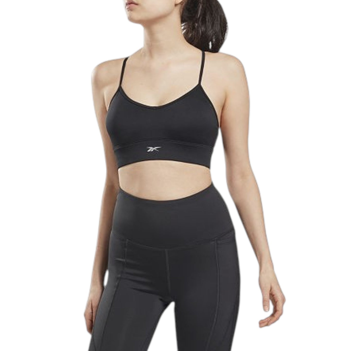 Women's Brand Logo Printed Sport Bra,Black