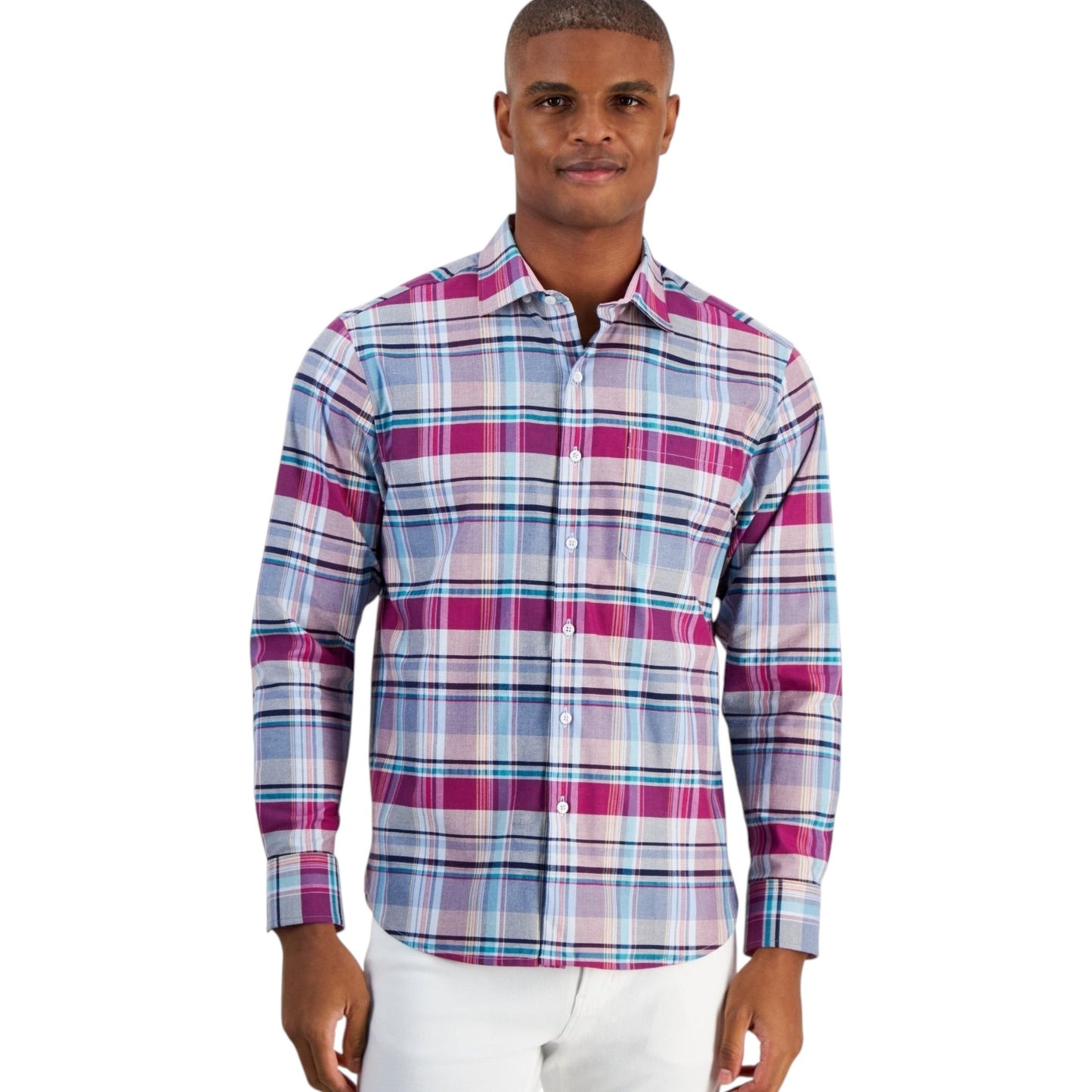 Men's Plaid Dress Shirt,Multi