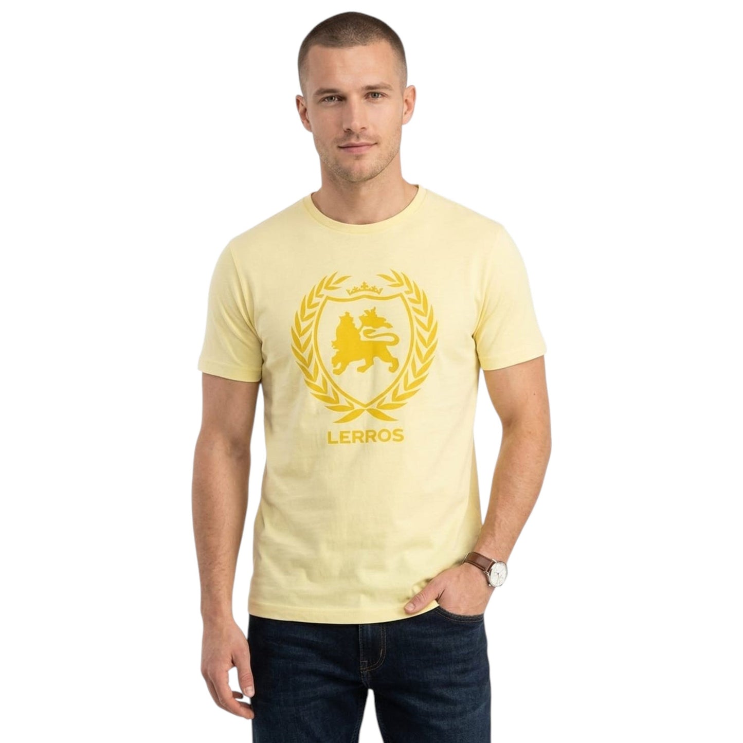 Men's Brand Logo Printed Top,Yellow