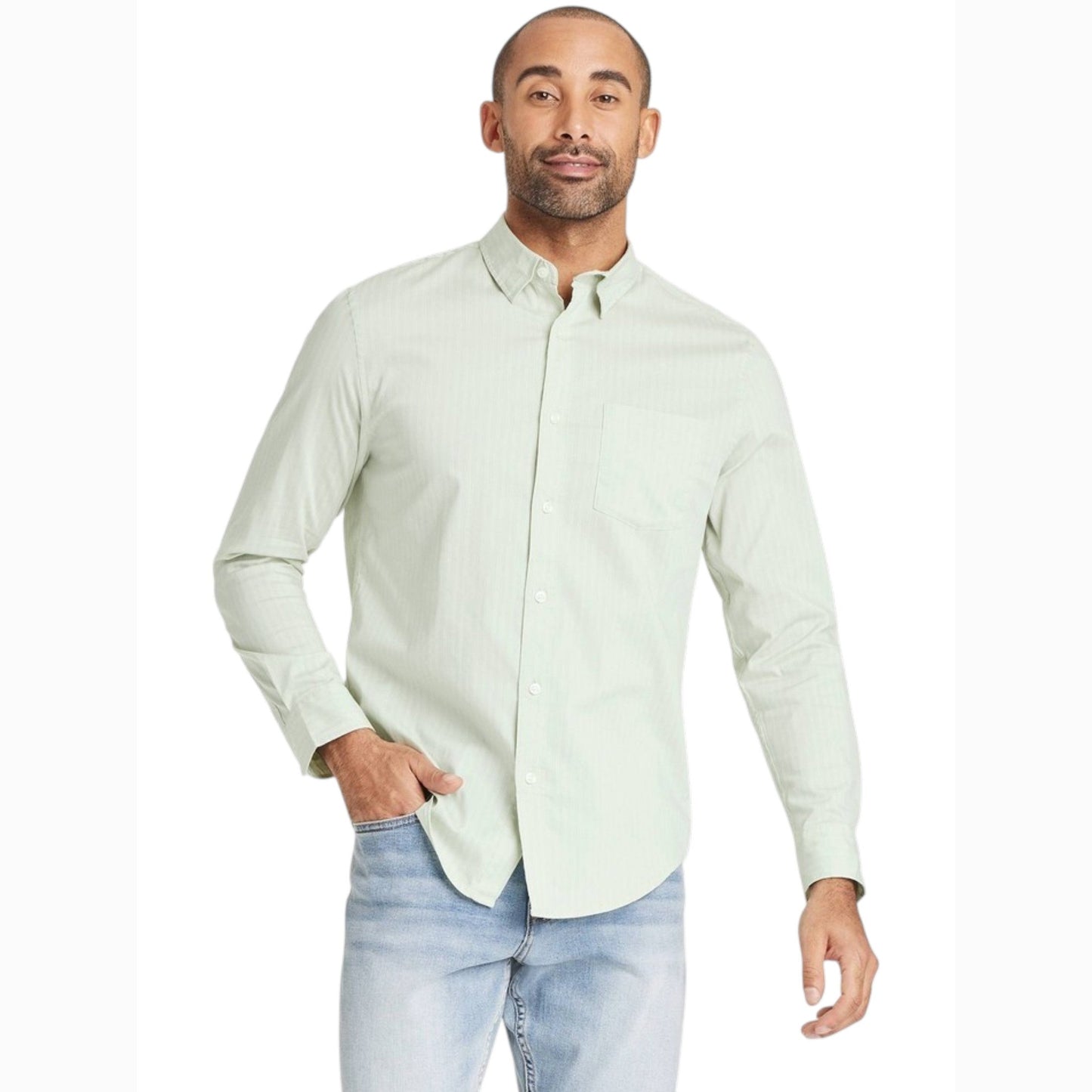 Women's Stripped Dress Shirt,Mint