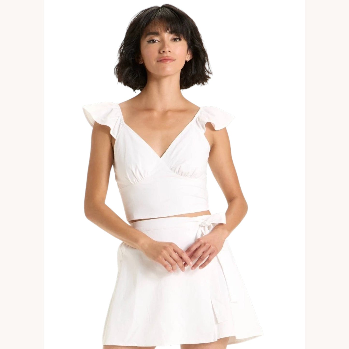 Women's Plain Crop TOP,White