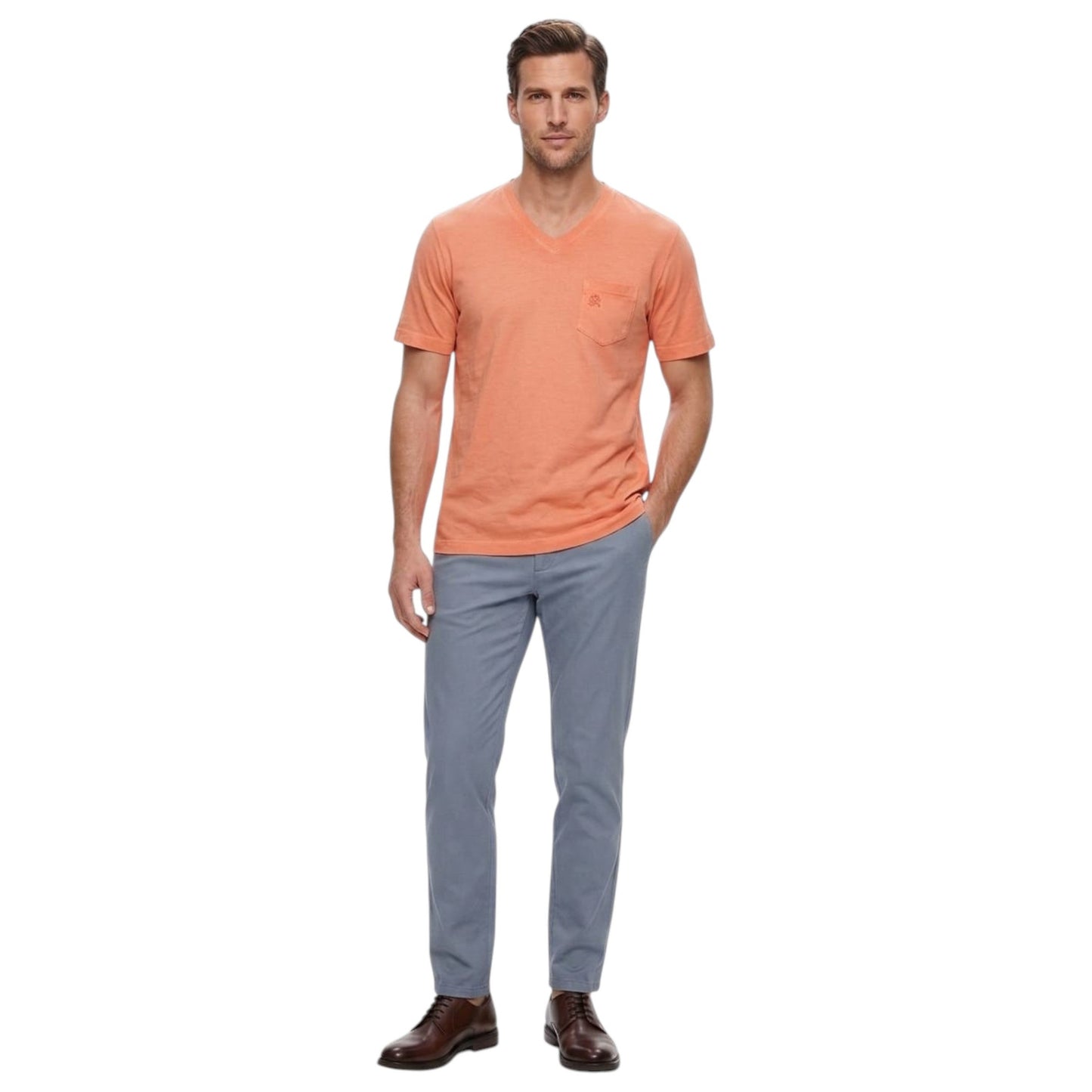 Men's Plain Top,Dark Coral