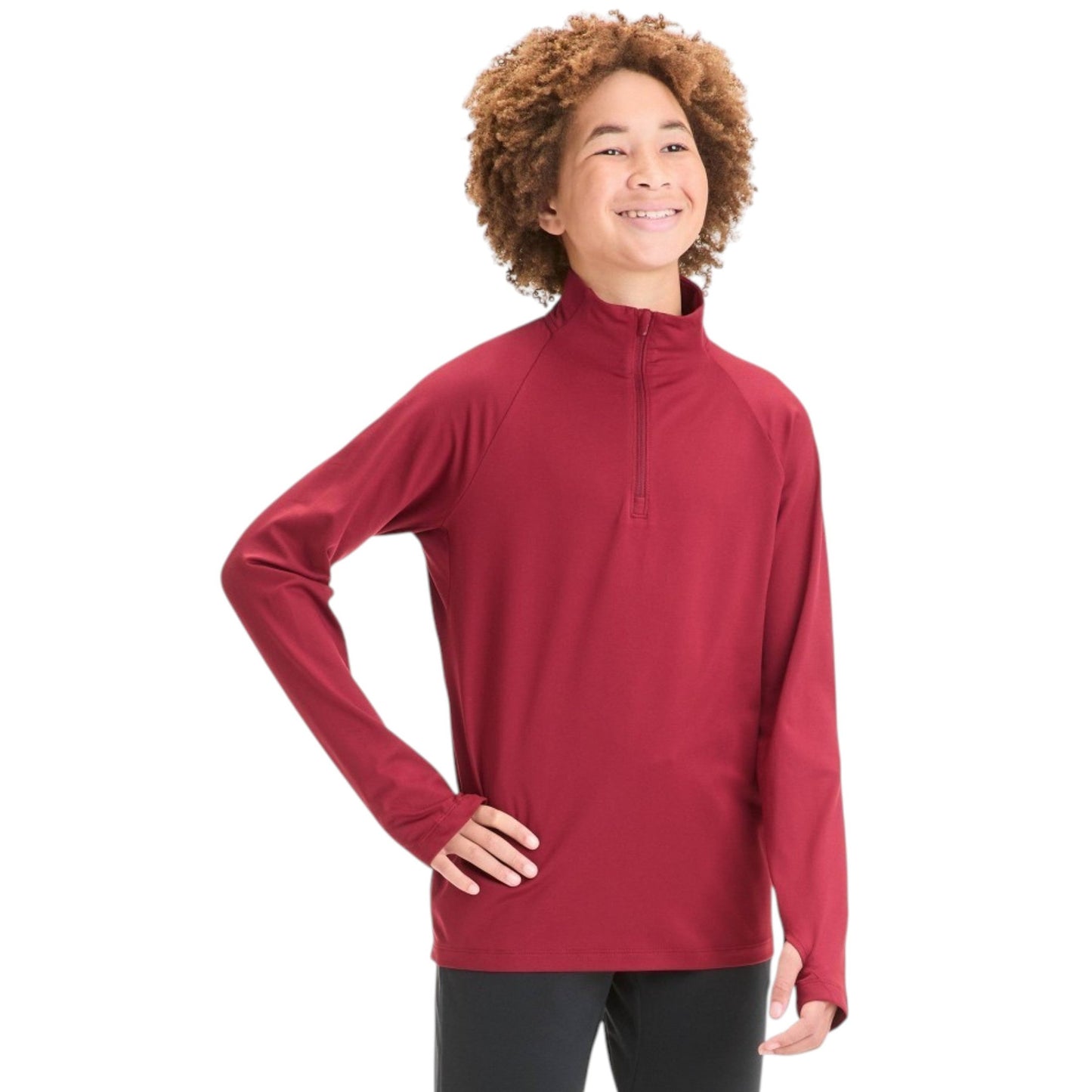 Kids Boy's Plain Solid Sport Top,Burgundy