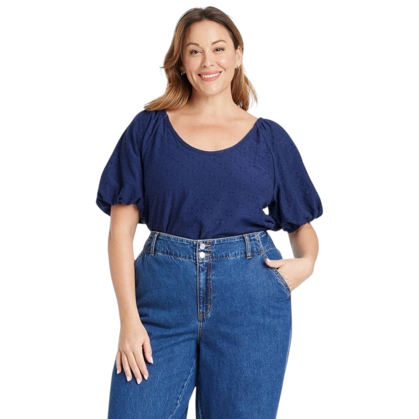 Women's Open Knitted Top,Navy