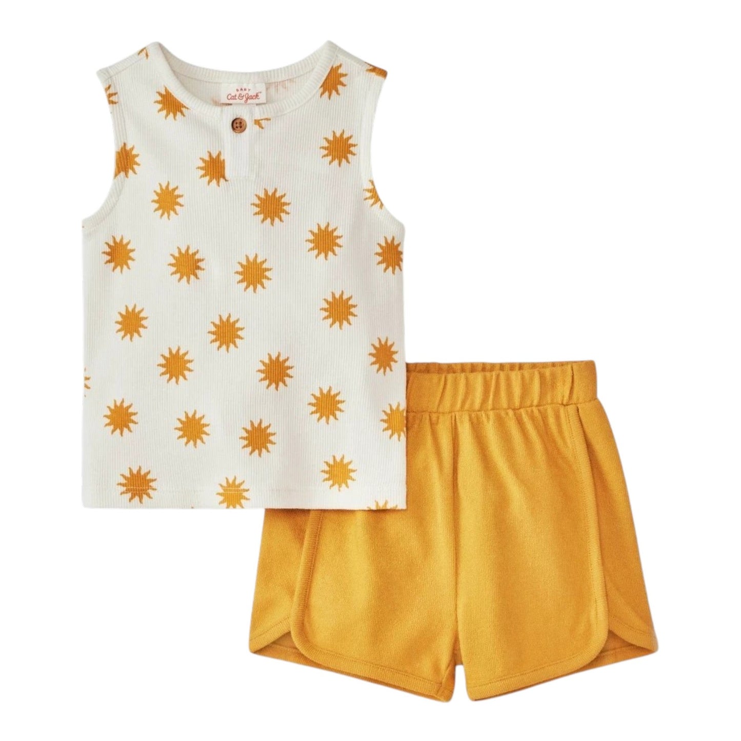 Kids Girl's Printed Set 2Pieces,White/Yellow