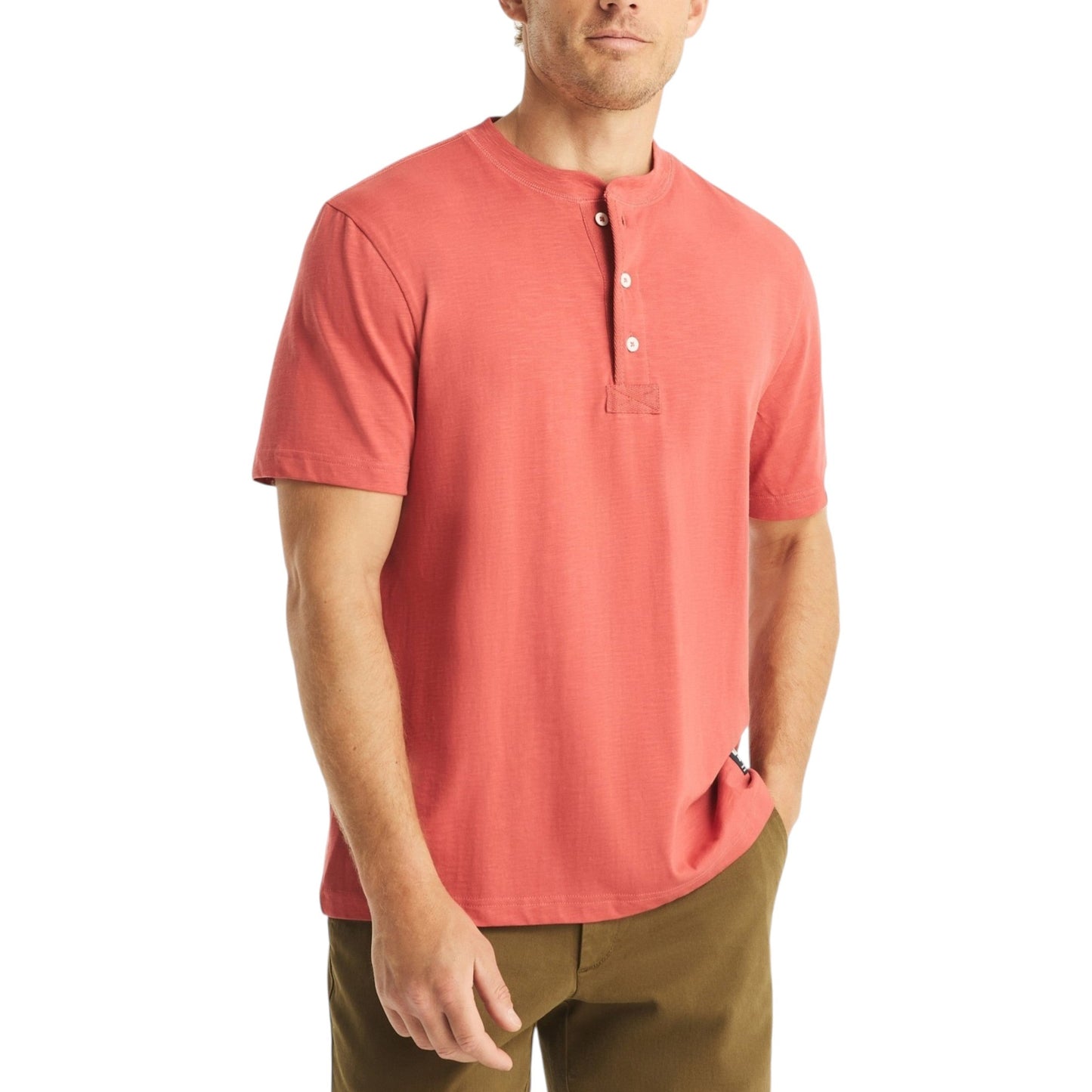 Men's Plain Solid Top,Mineral Red