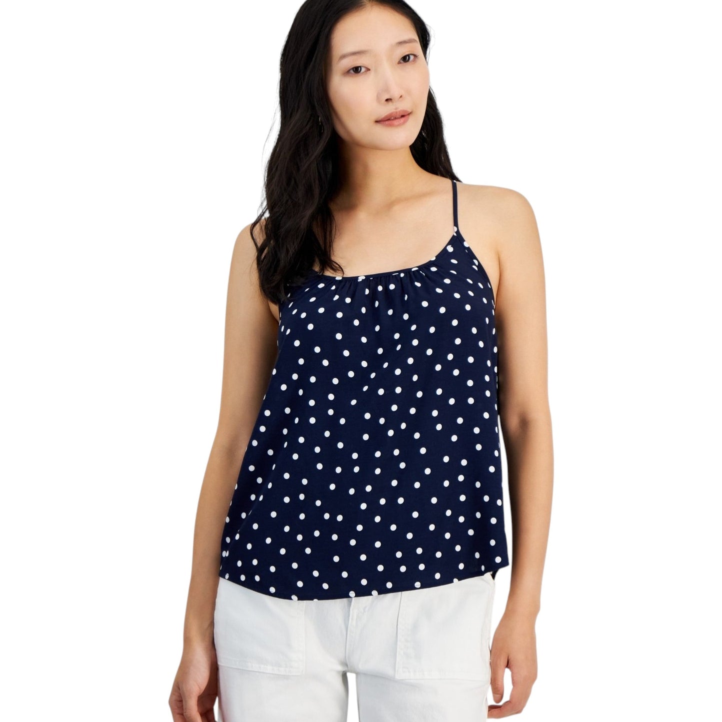Women's Dotted Top,Navy