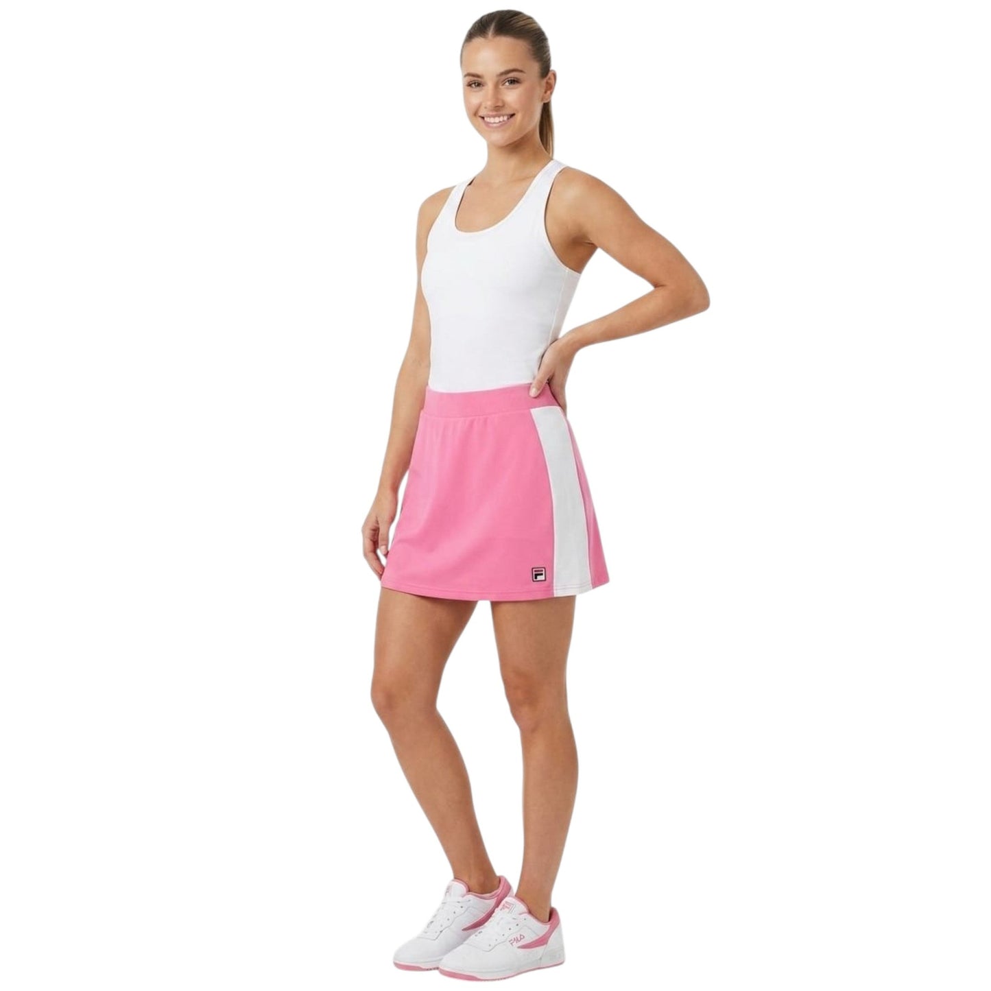 Women's Striped Sport Skirt,Pink/White