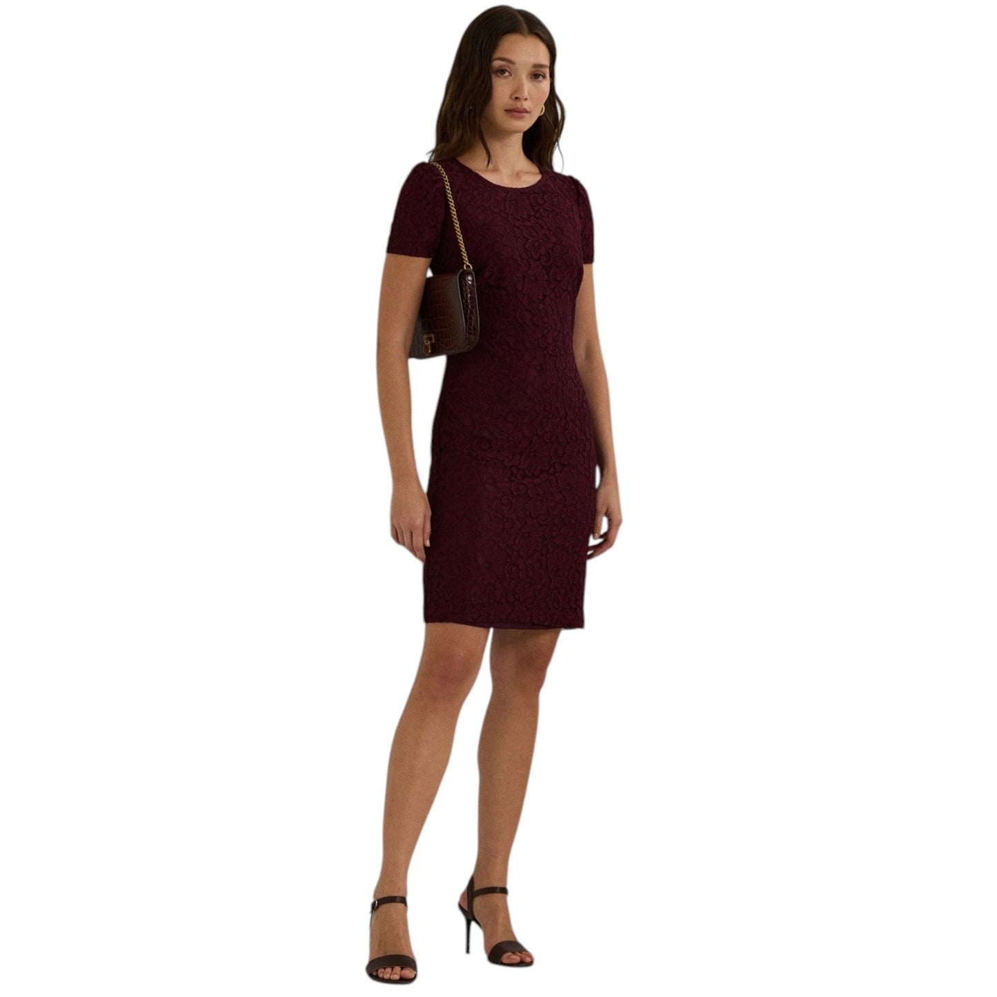 Women's Lace Dress,Burgundy