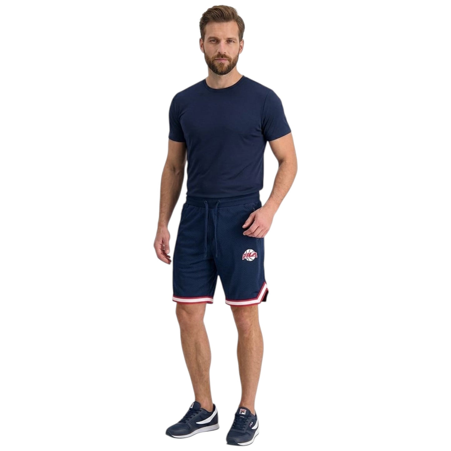 Men's Brand Logo Printed Sport Short,Navy