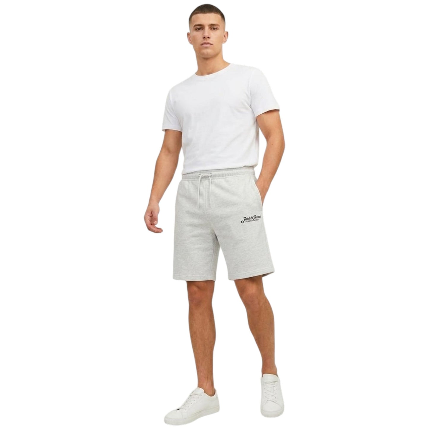 Men's Brand Logo Printed Short,Light Grey
