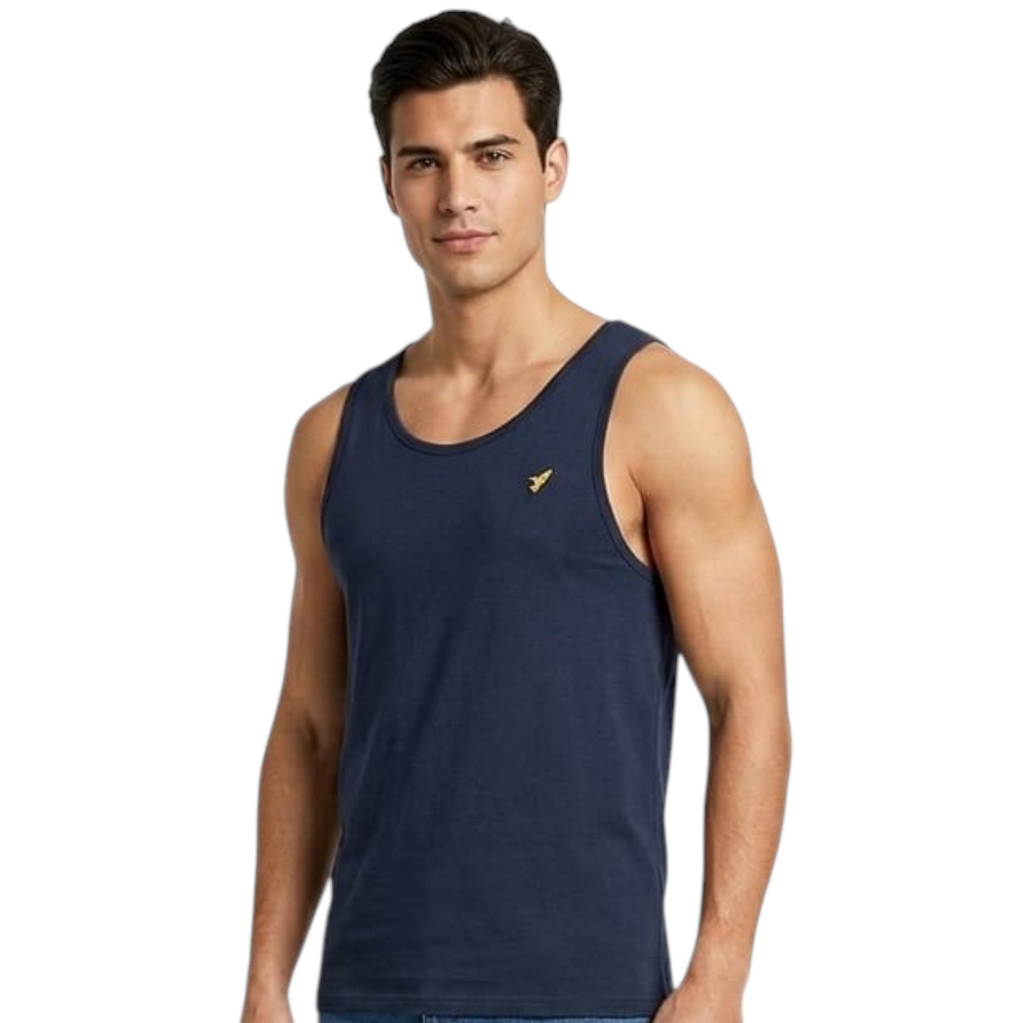 Men's Plain Solid Tank Top,Navy