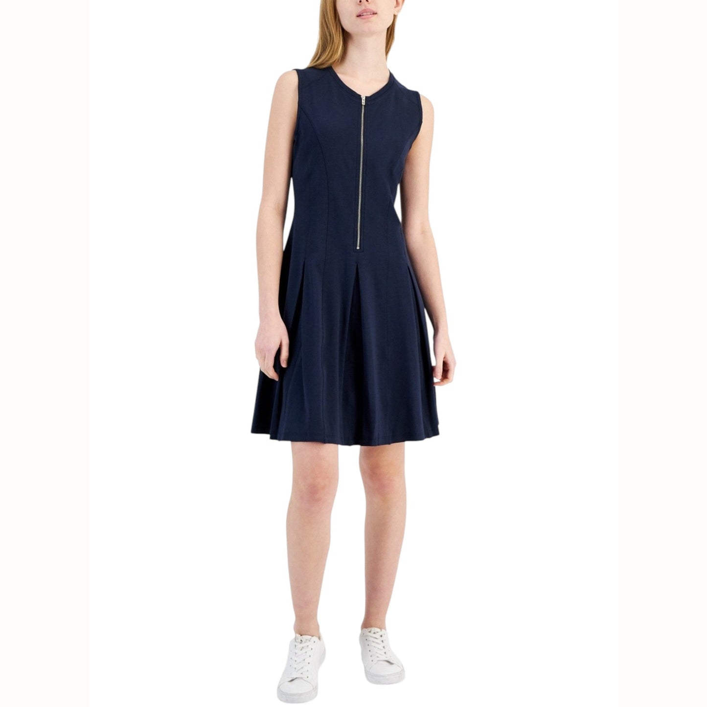 Women's Plain Solid Dress,Navy