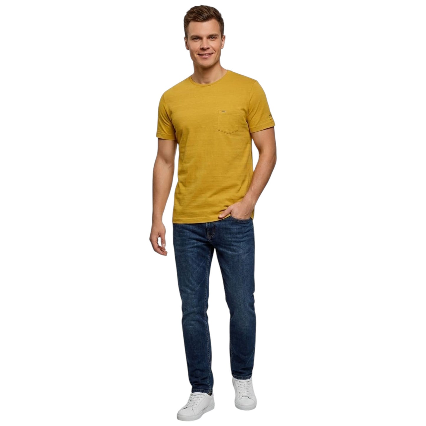 Men's Striped Top,Mustard
