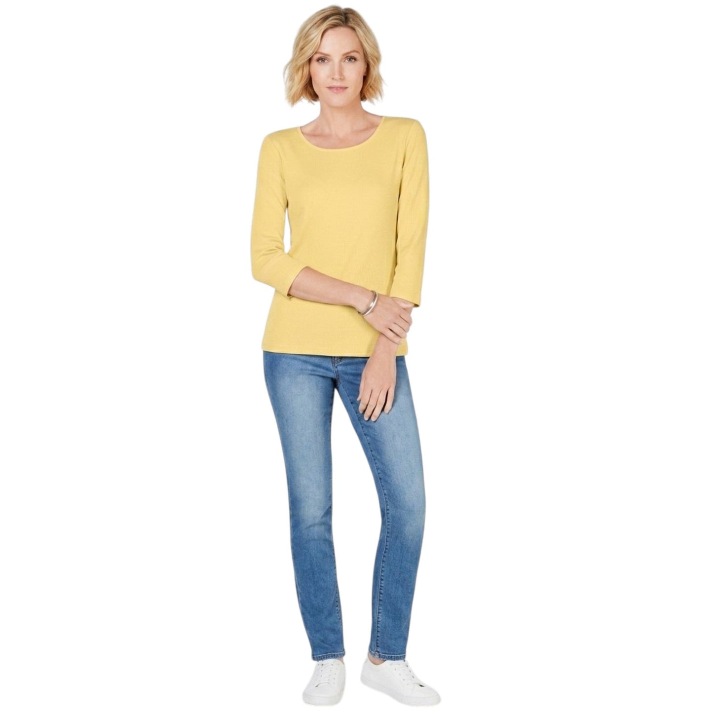 Women's Plain Solid Top,Yellow