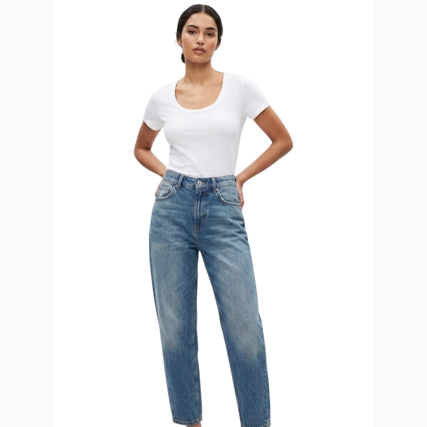 Women's Washed Jeans,Light Blue