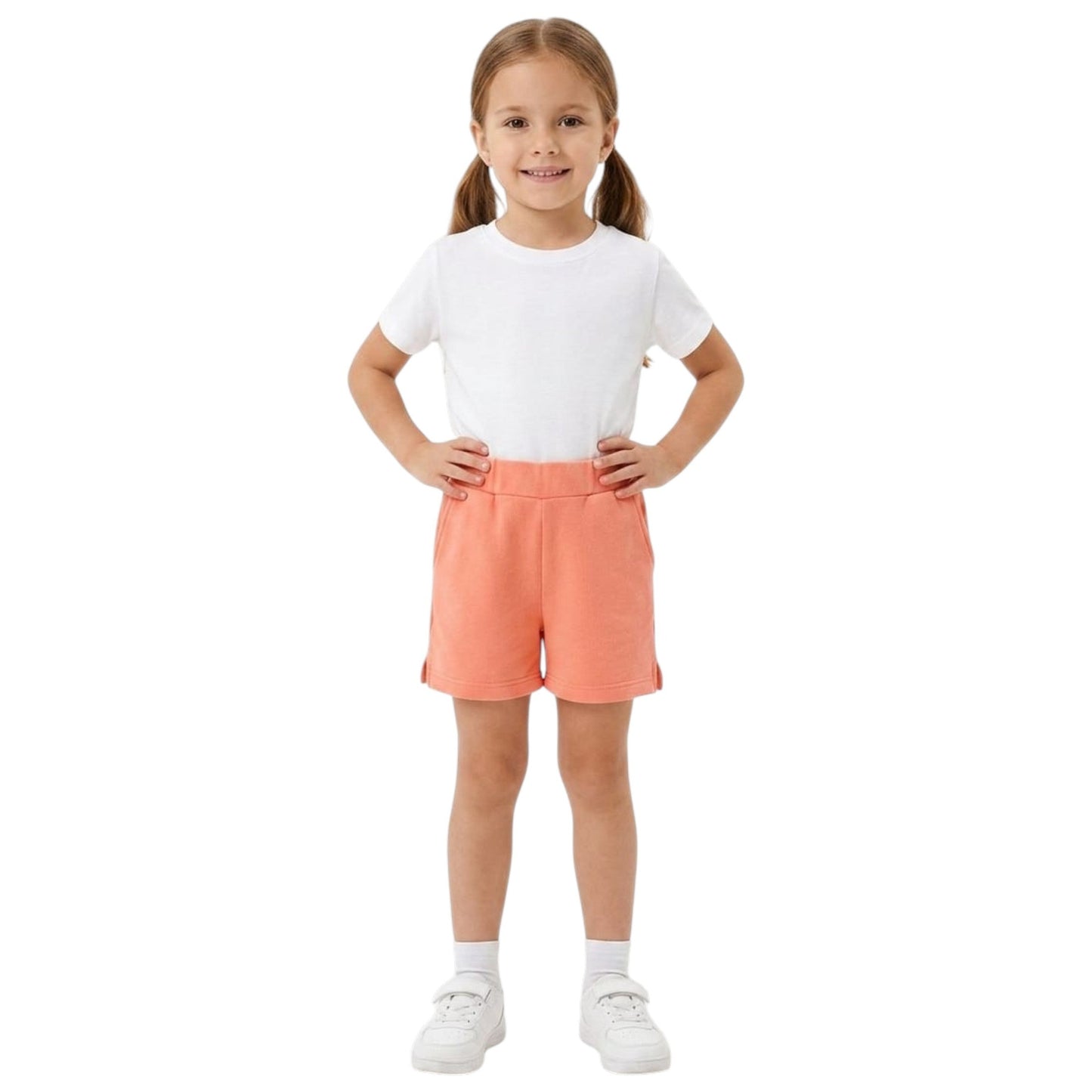 Kids Girl's Plain Solid Short,Coral