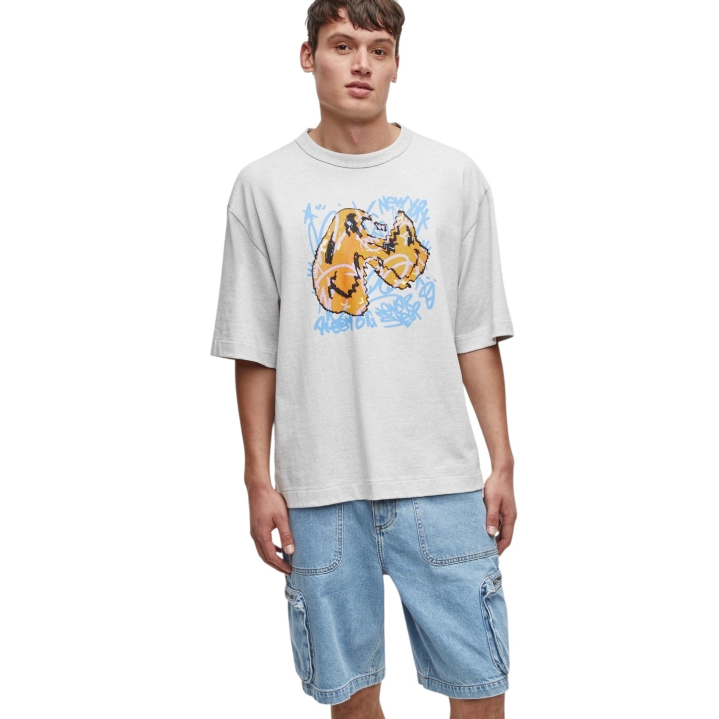 Men's Printed Top,Light Grey