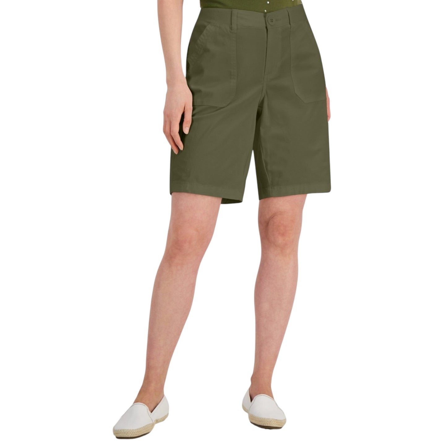 Women's Plain Solid Short,Olive