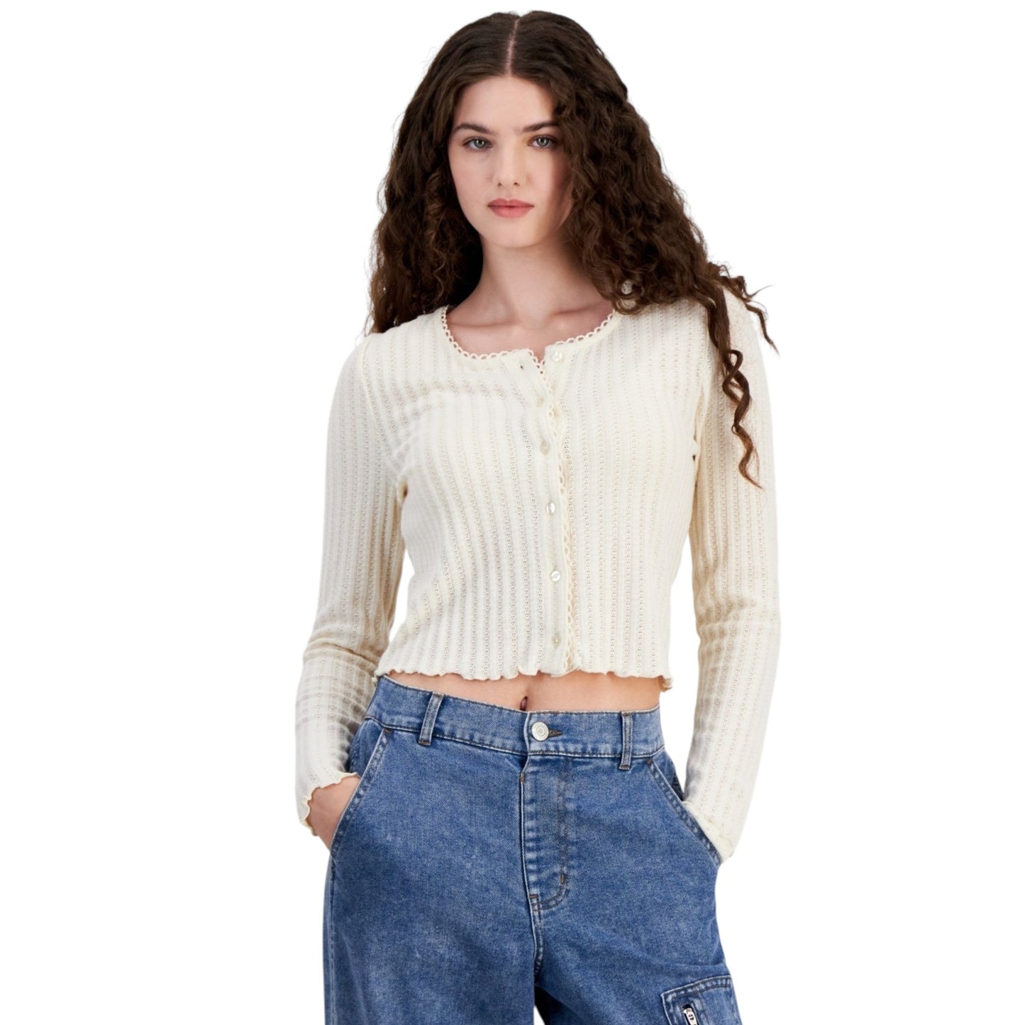 Women's Open Knitted Top Cardigan,Light Beige