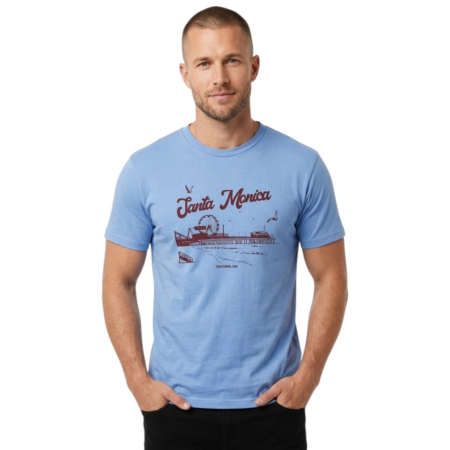 Men's Printed Top,Blue