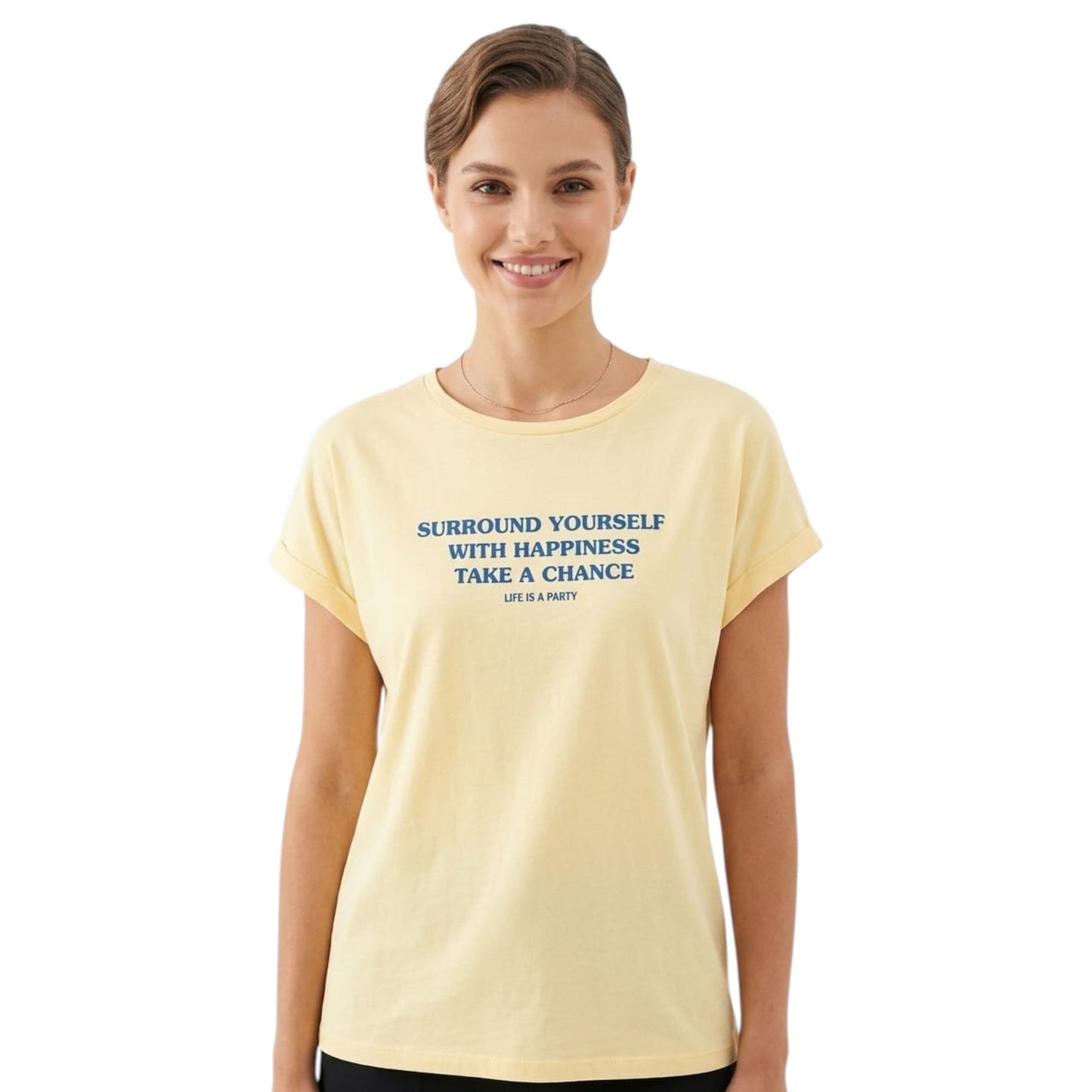 Women's Printed Top,Warm Yellow