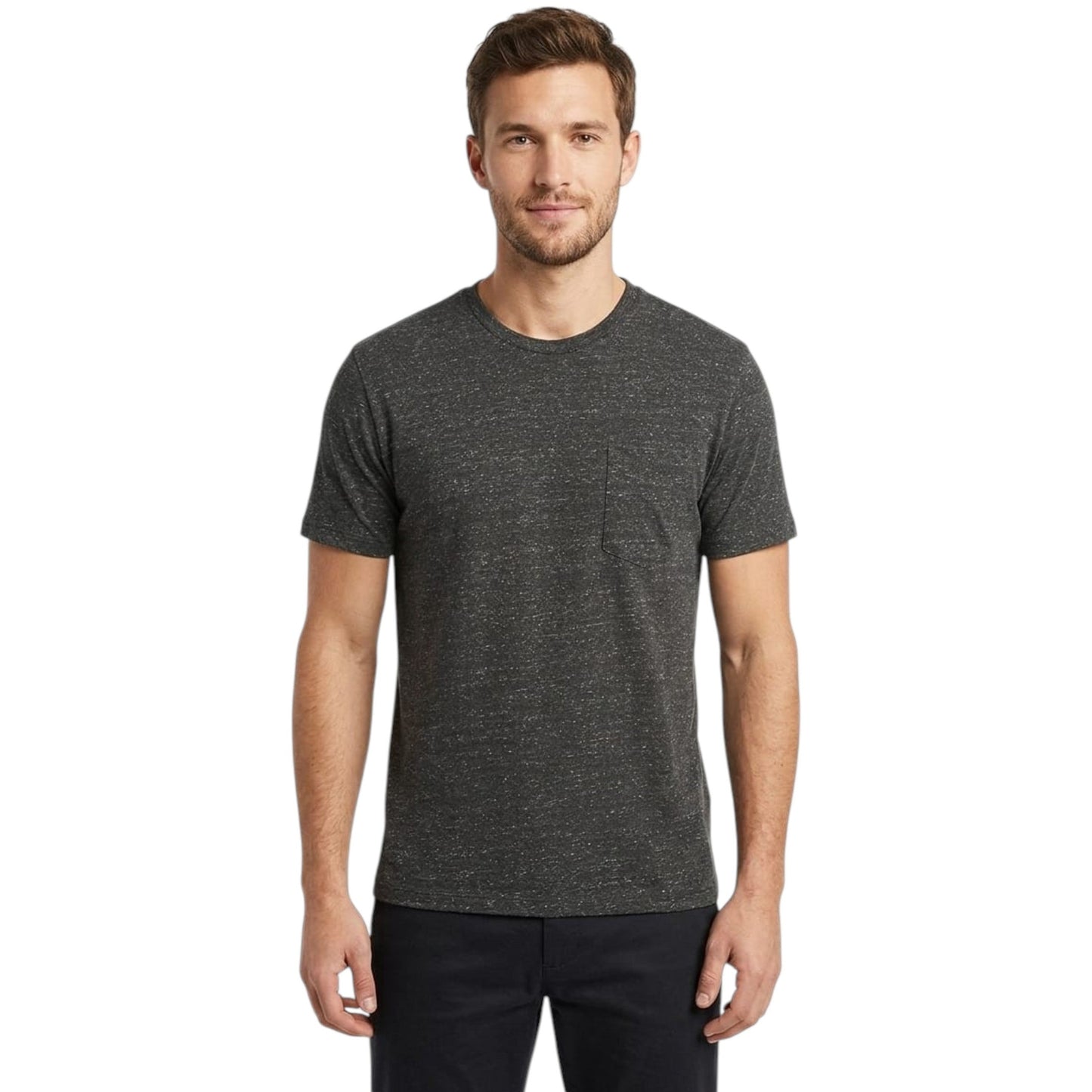 Men's Heather Knitted Top,Black