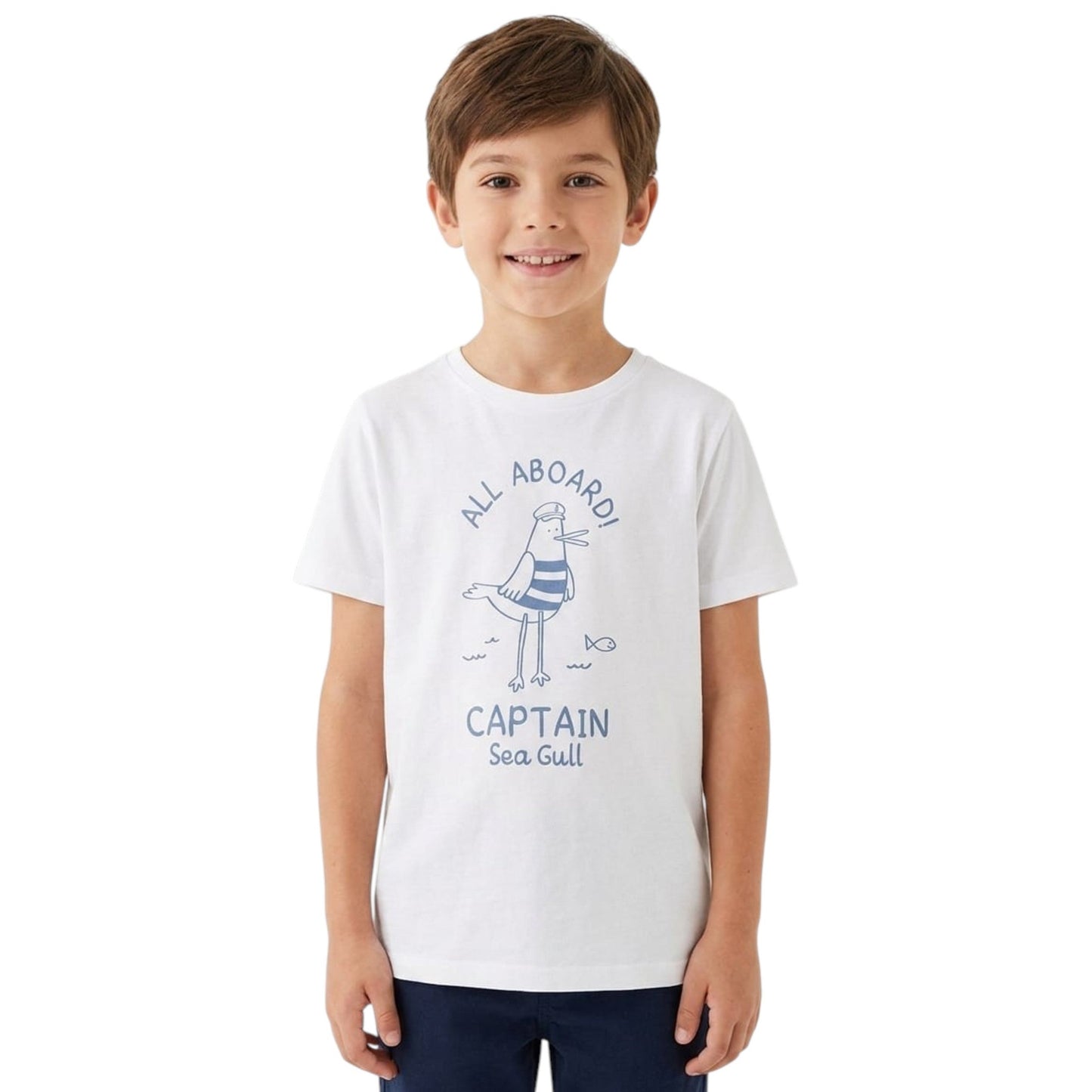 Kids Boy's Printed Top,White