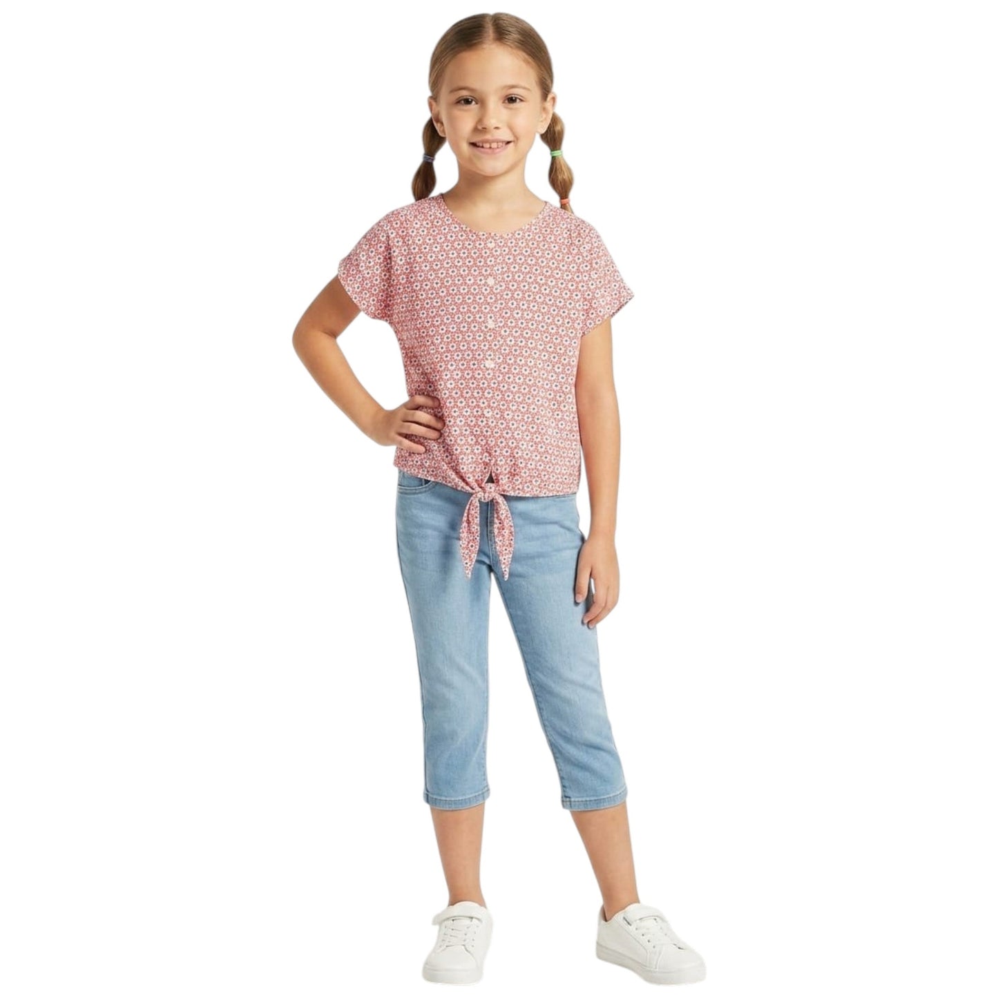 Kids Girl's Floral Printed Top,Multi