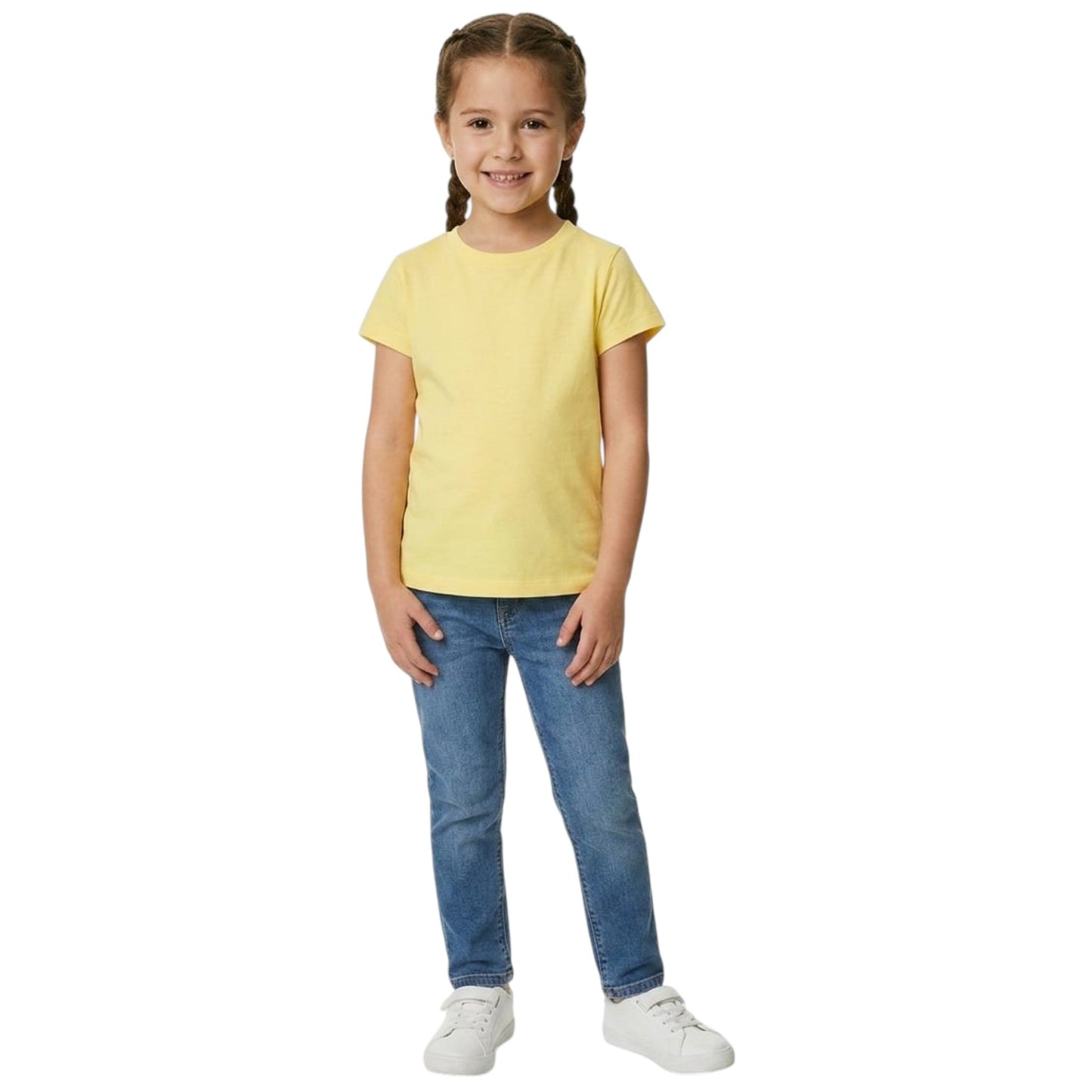 Kids Girl's Plain Solid Top,Yellow