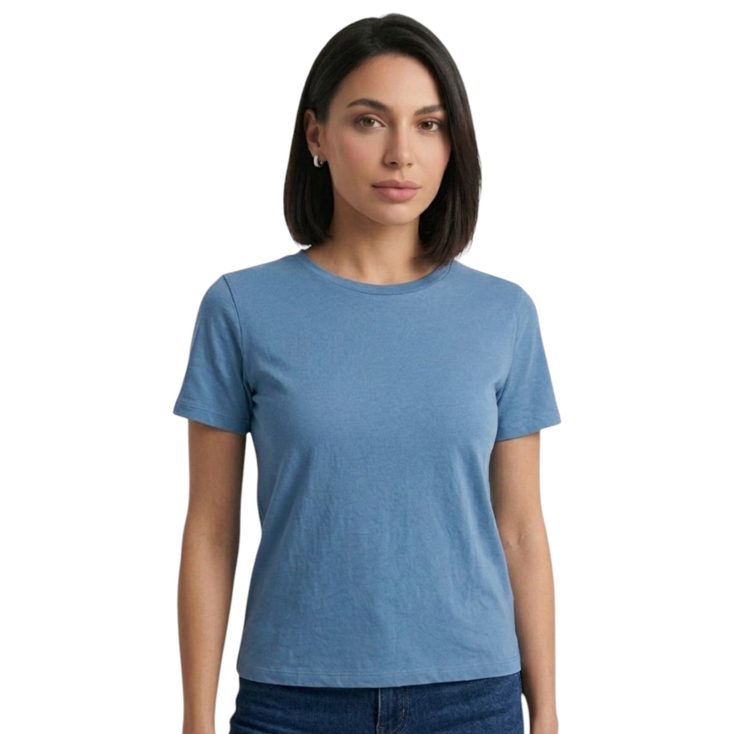 Women's Plain Solid Top,Dusty Blue