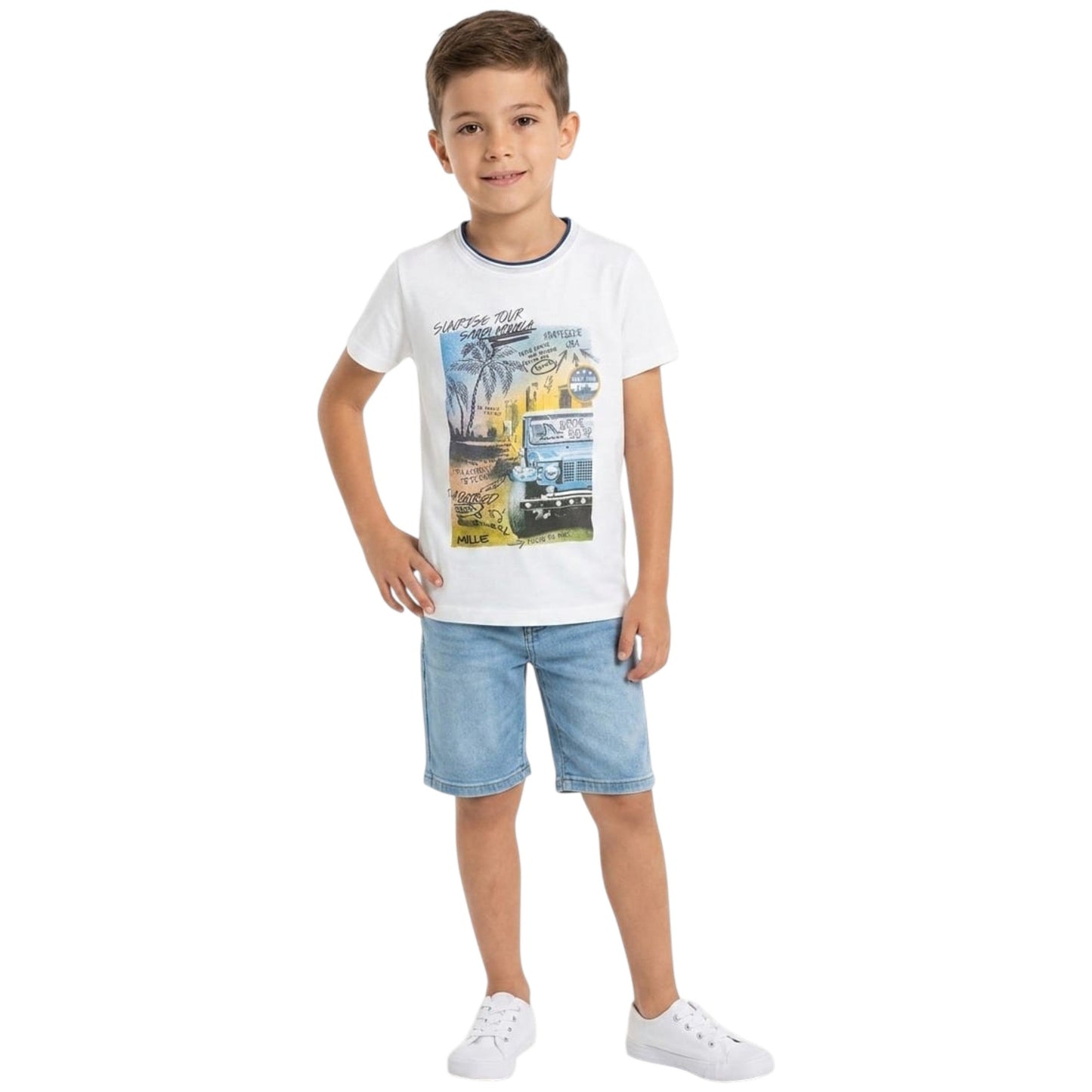 Kids Boy's Printed Top,White