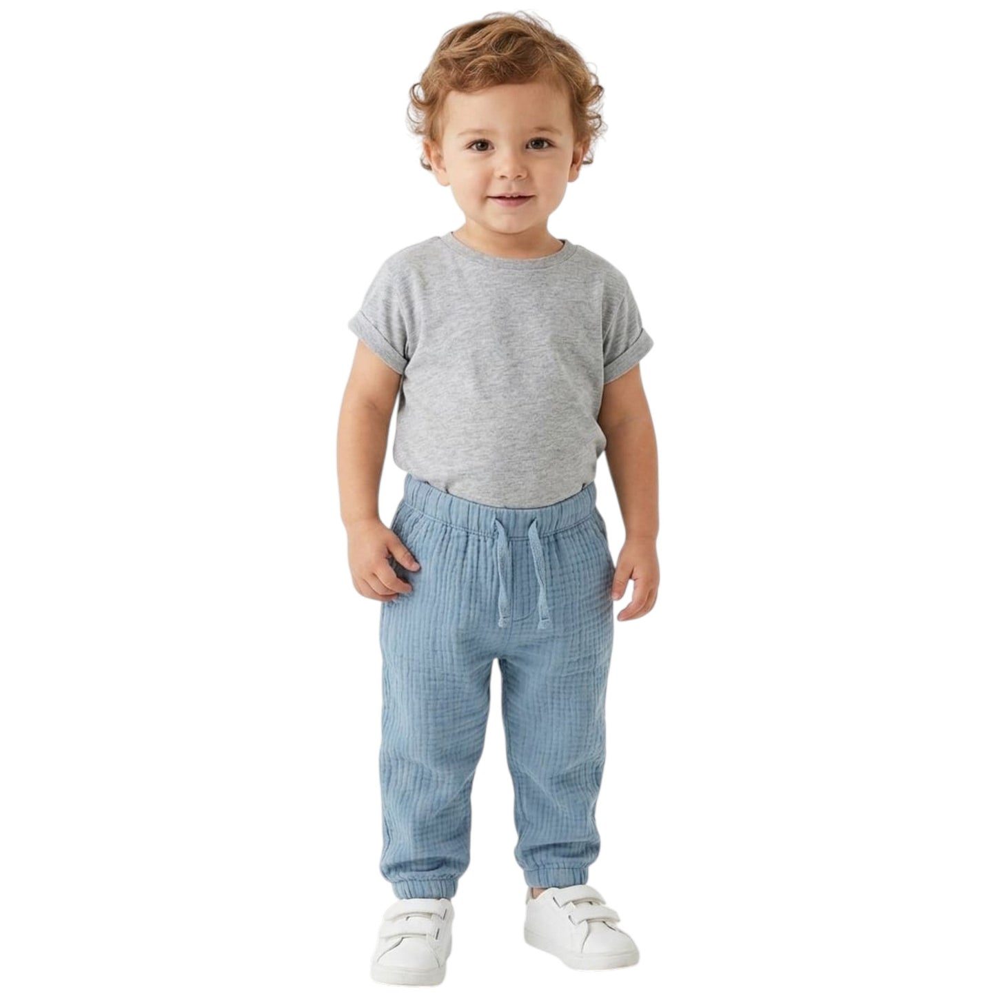 Kids Boy's Plain Solid Pant,Dusty Blue