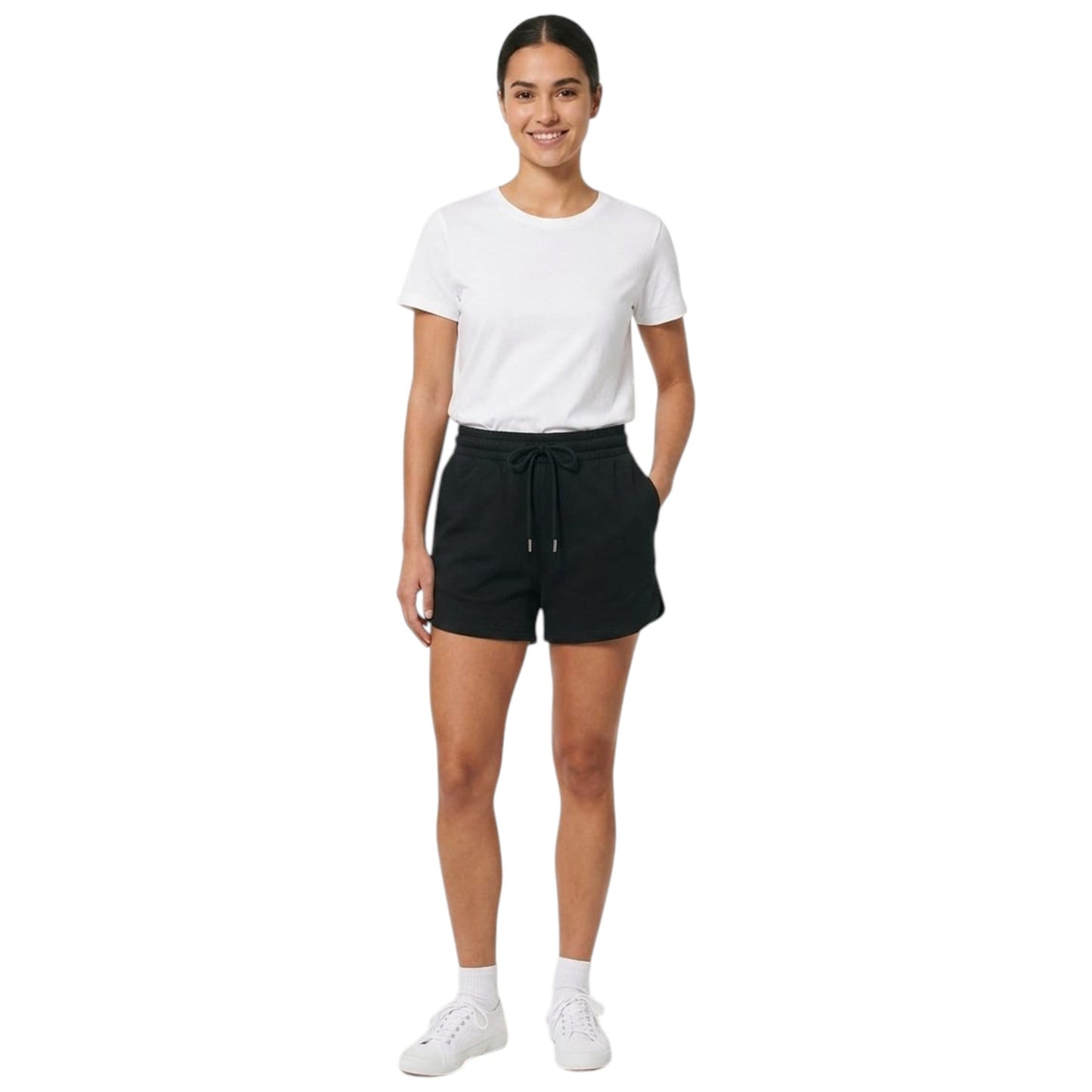 Women's Plain Solid Short,Black