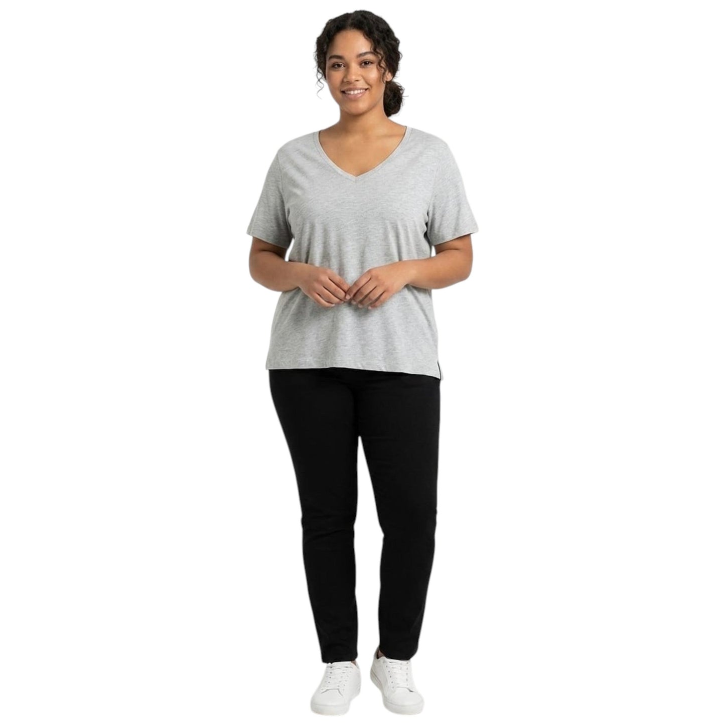 Women's Plain Solid Top,Grey