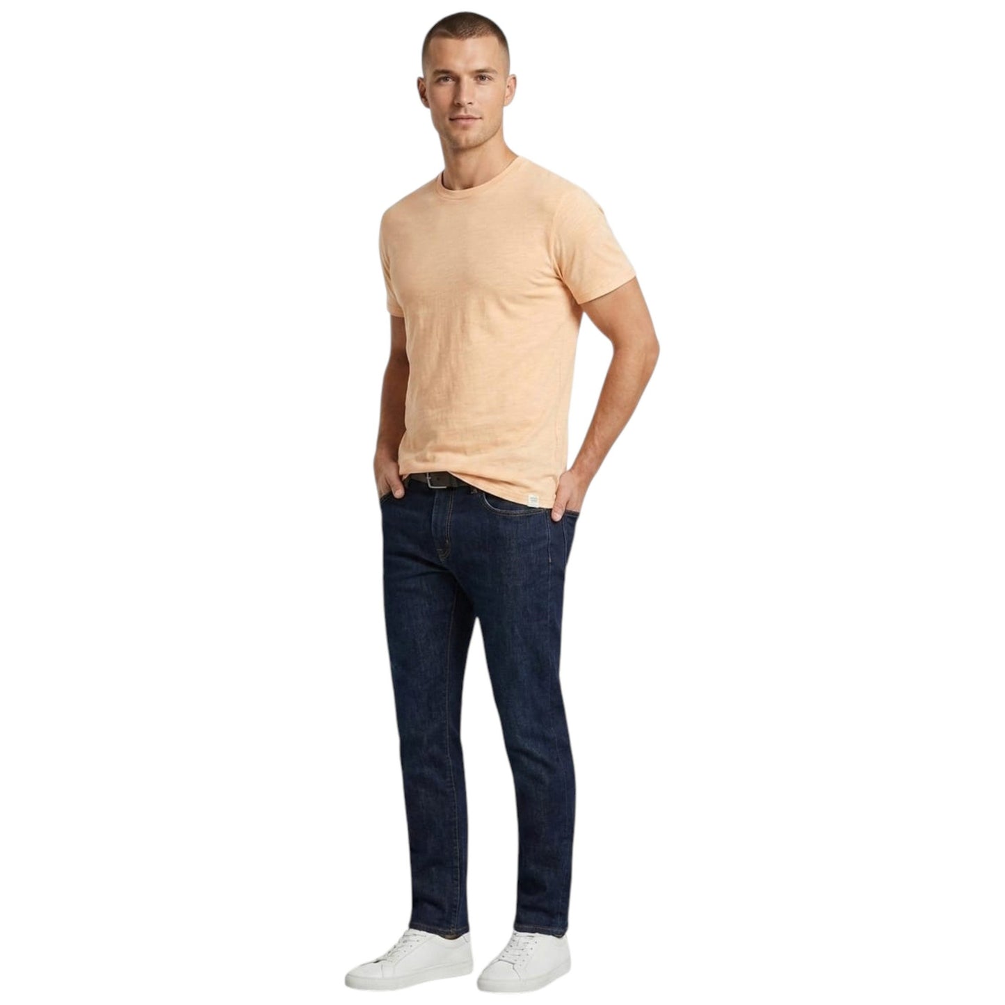 Men's Plain Solid Top,Light Orange