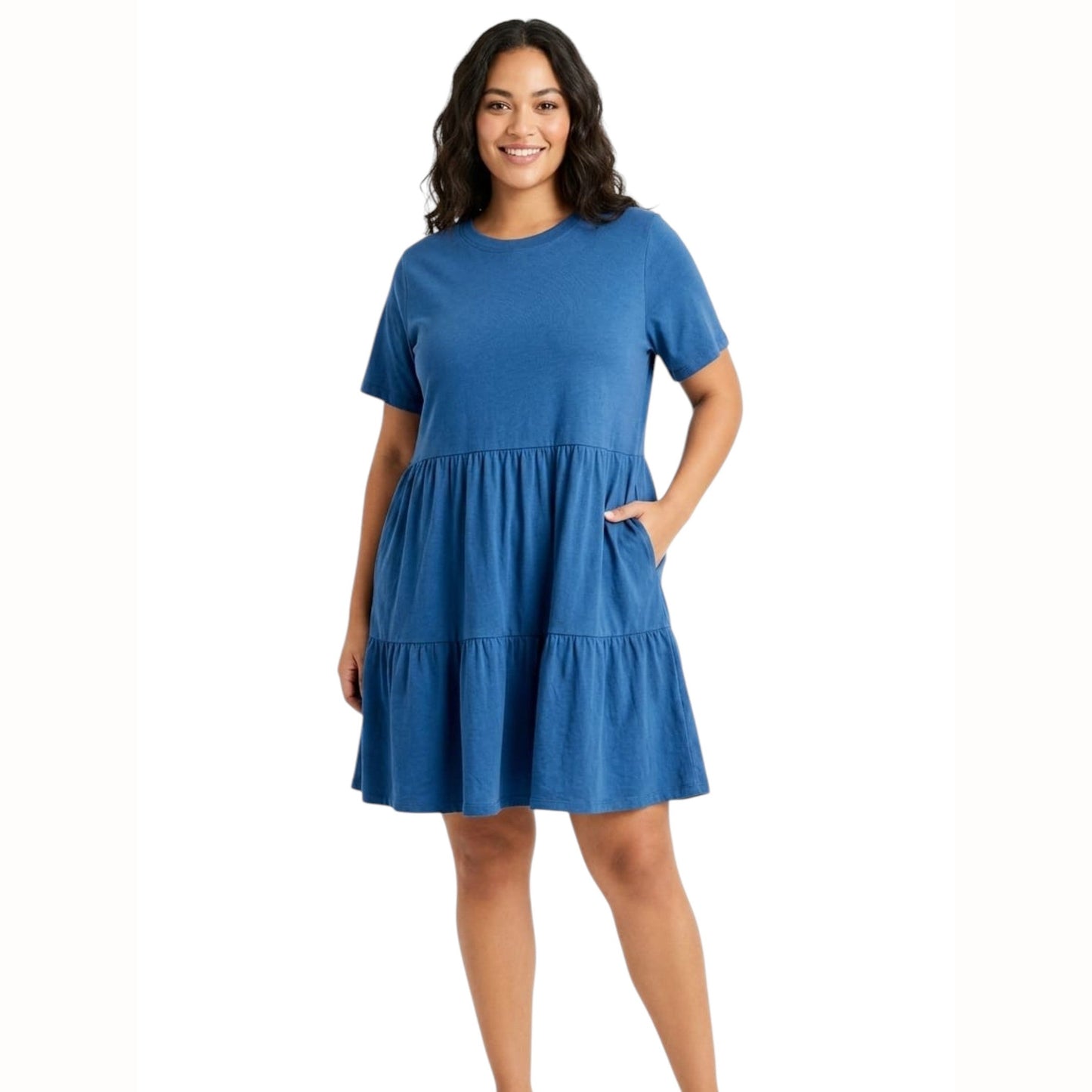 Women's Plain Solid Dress,Navy Blue
