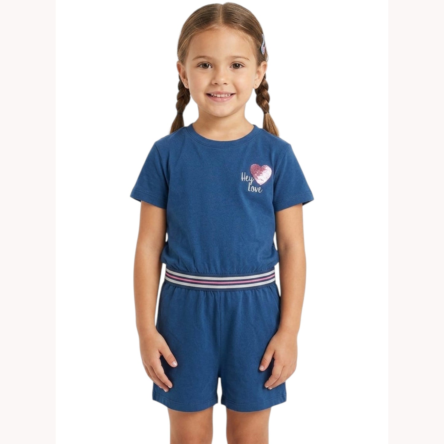 Kids Girl's Printed Jumpsuit,Navy