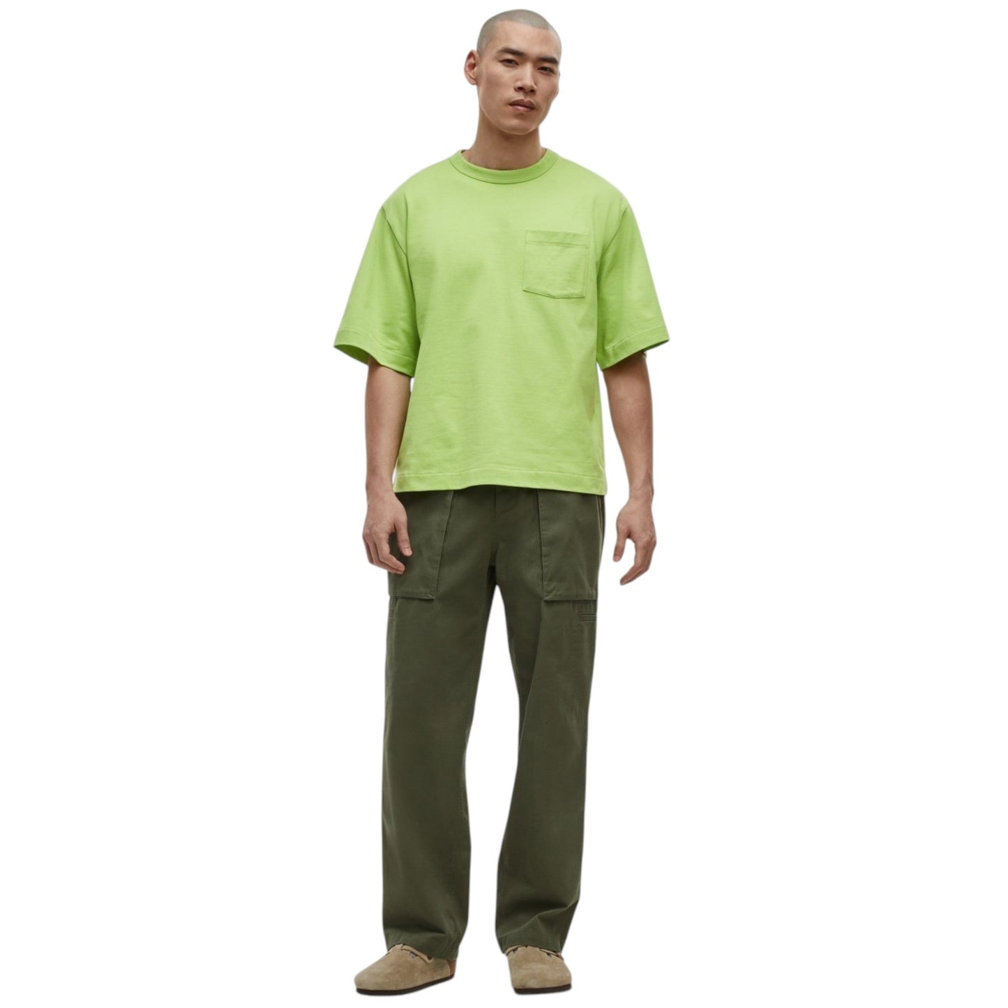 Men's Plain Solid Top,Neon Green