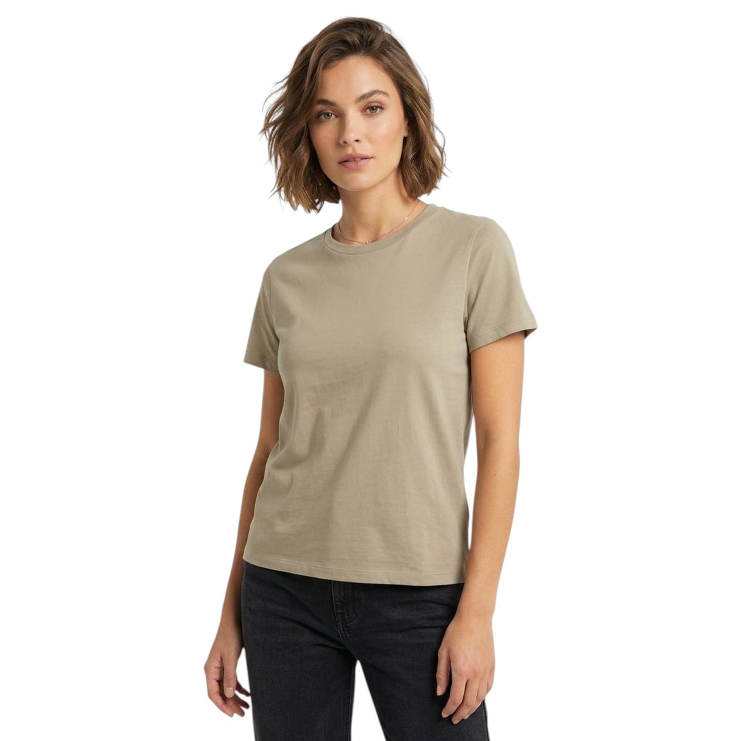 Women's Plain Solid Top,Dark Beige