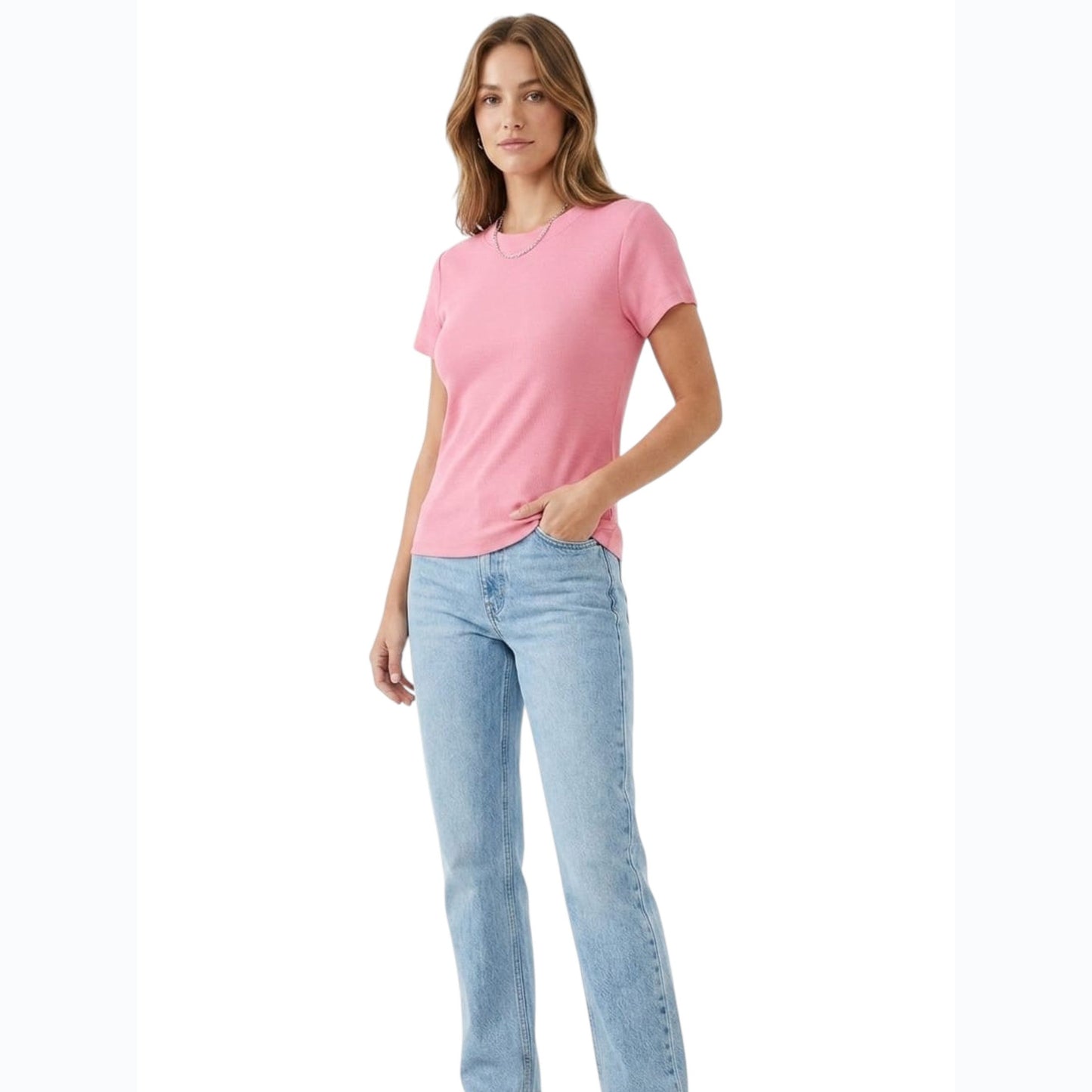 Women's Ribbed Top,Pink