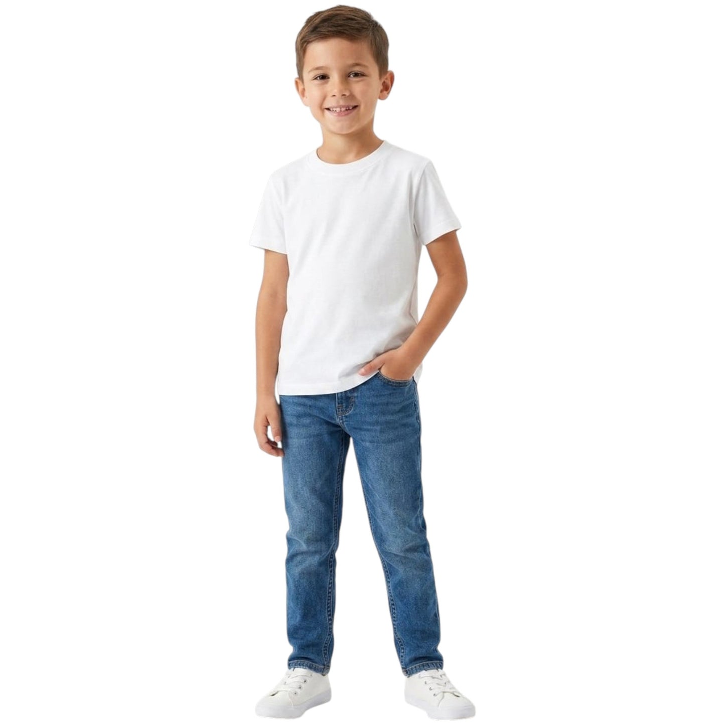 Kids Boy's Plain Top,White