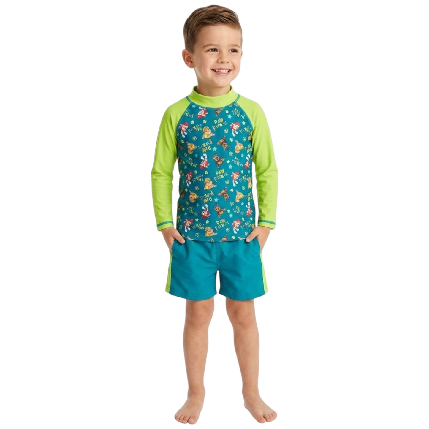 Kids Boy's Printed Swim Top,Light Green
