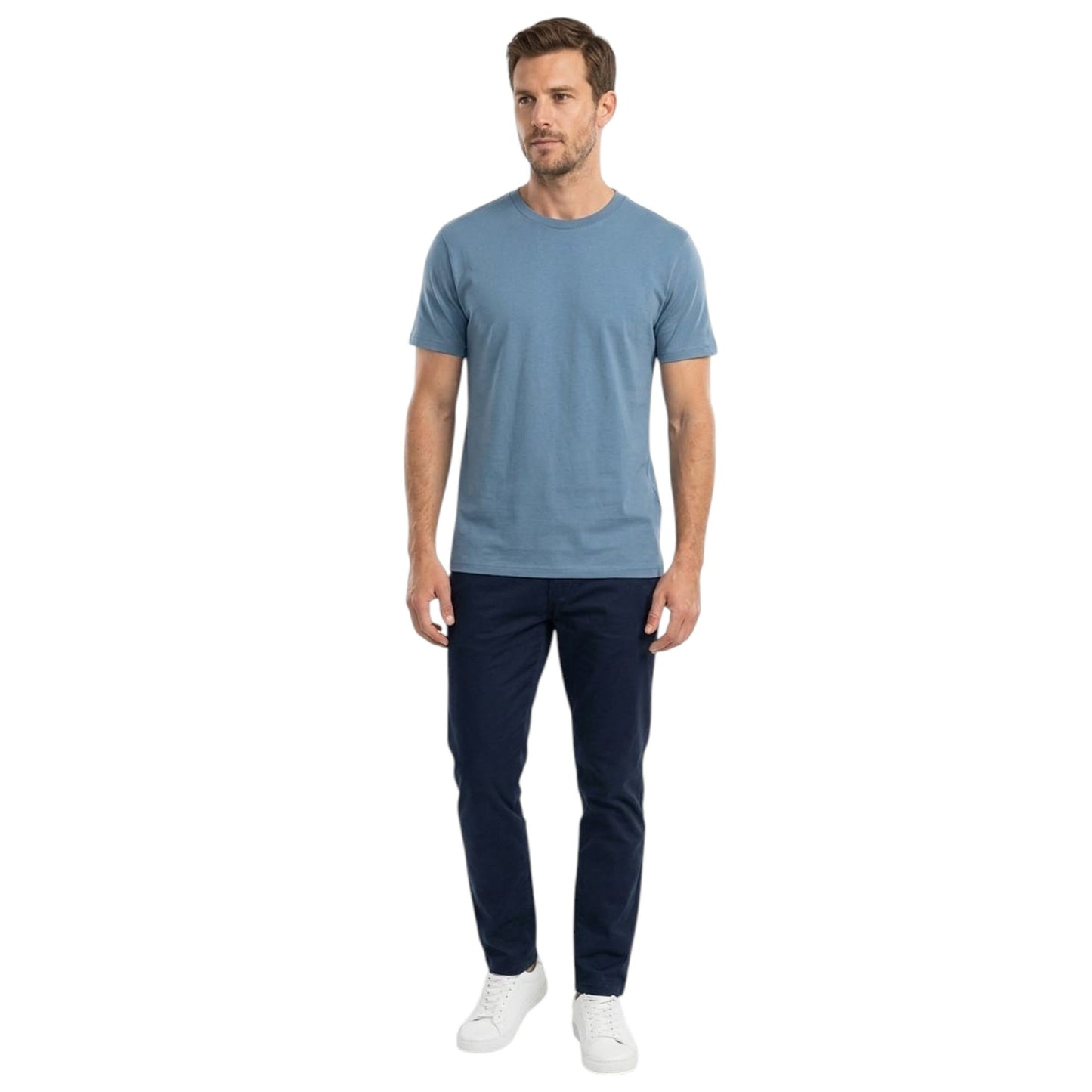 Men's Plain Solid Top,Dusty Blue