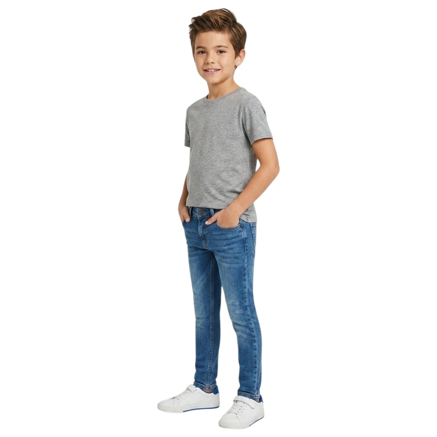 Kids Boy's Washed Jeans,Light Blue