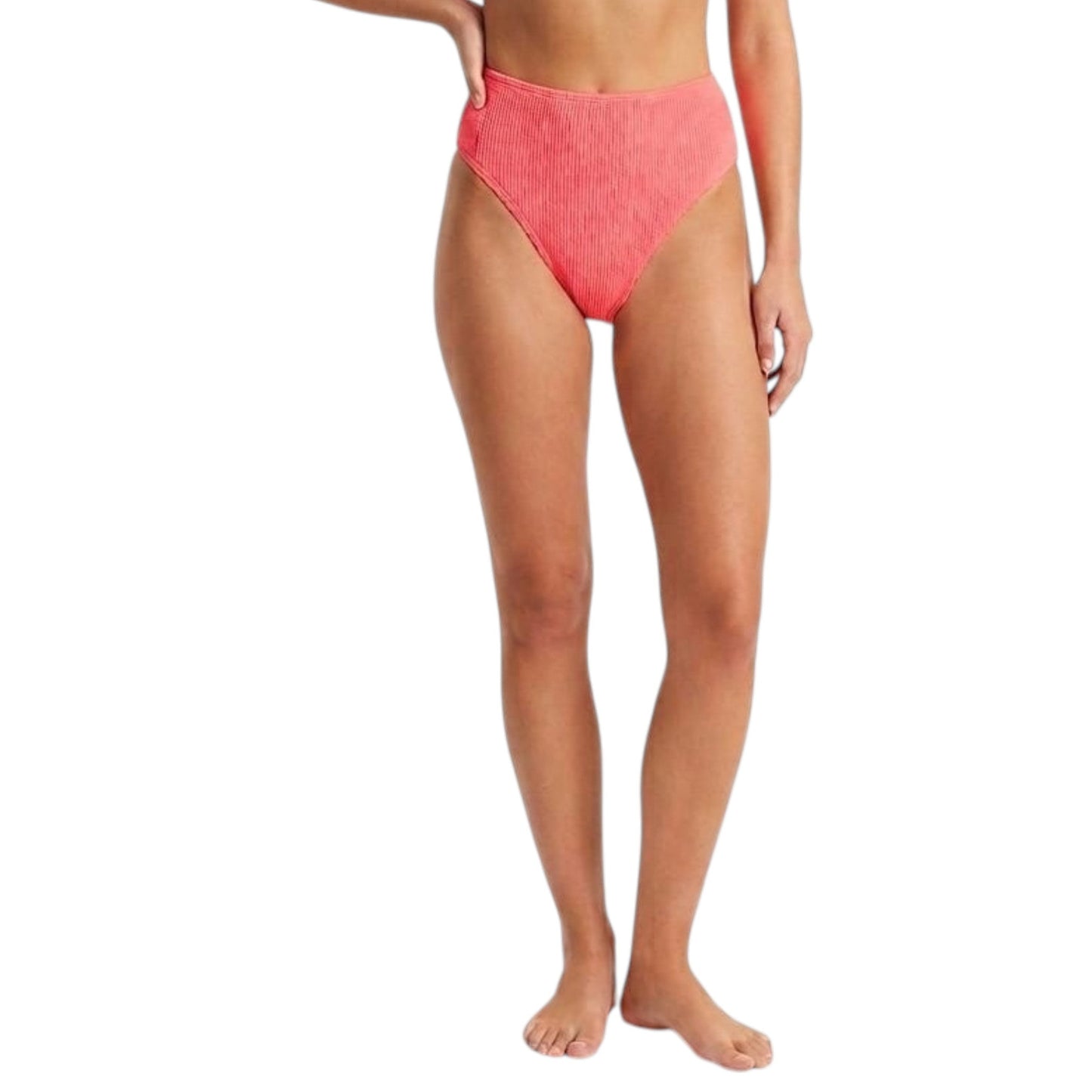 Women's Ribbed Bikini Bottom,Light Orange