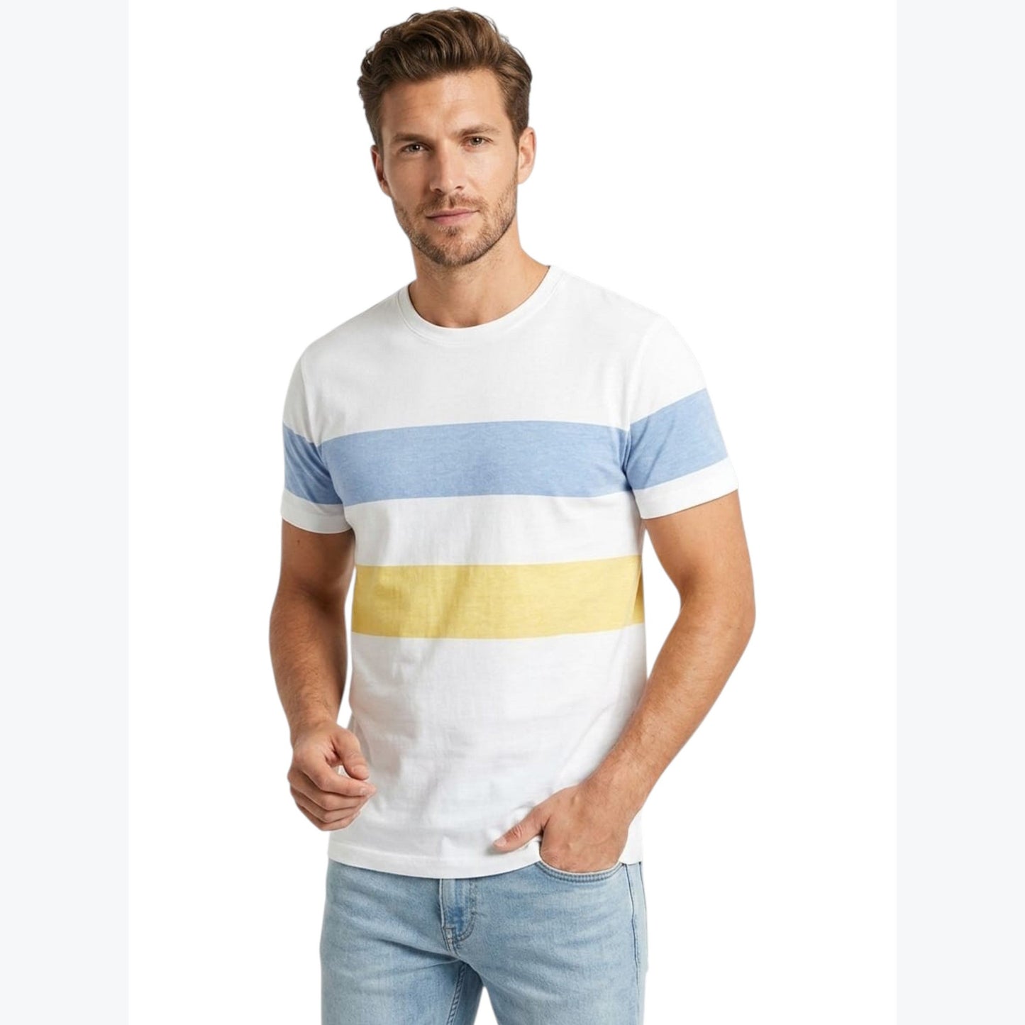 Men's Colorblocked Top,White