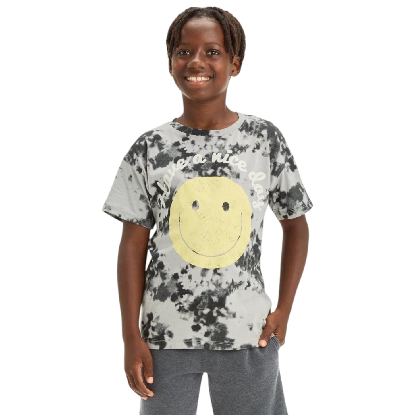 Kids Boy's Printed Top,Grey