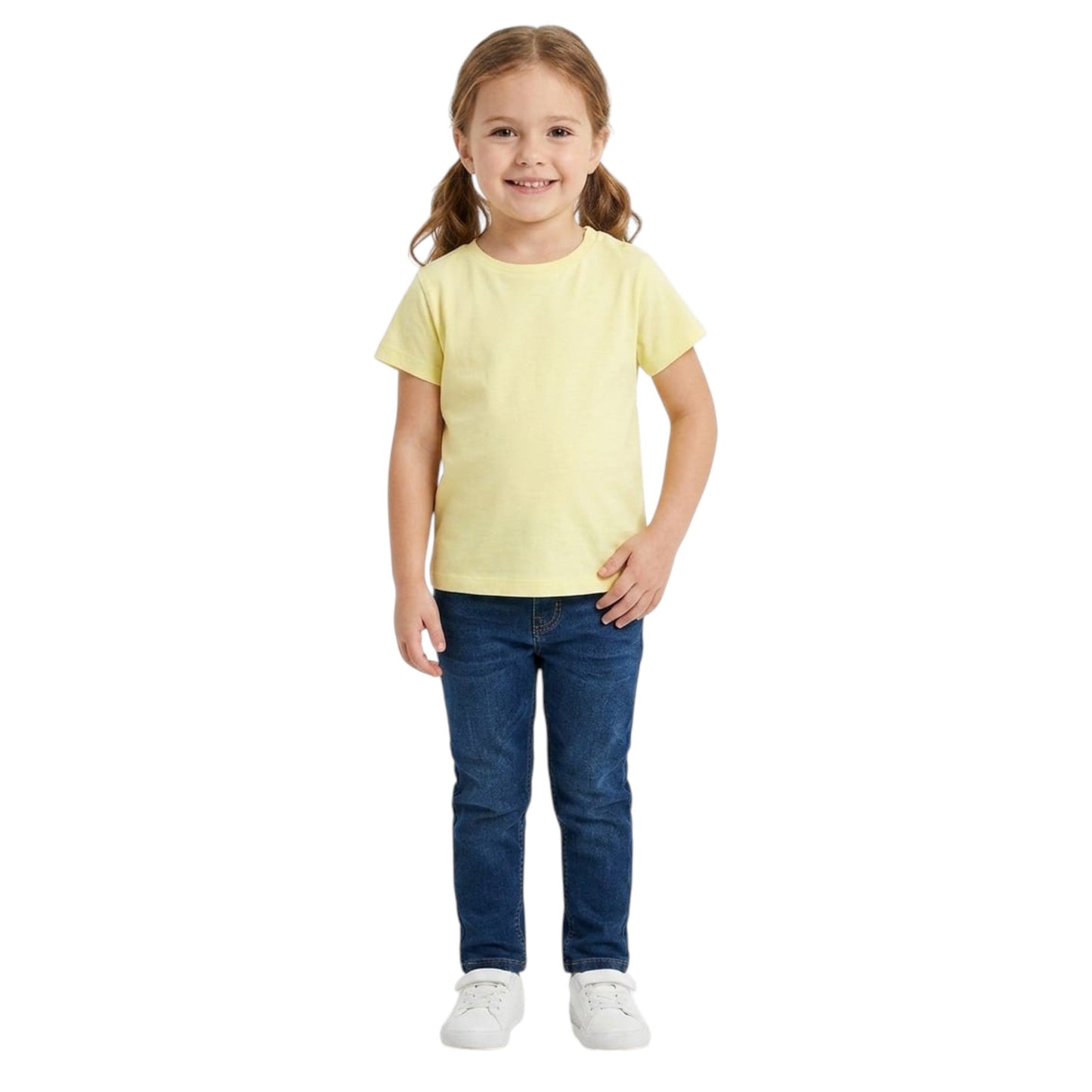 Kids Girl's Plain Solid Top,Yellow