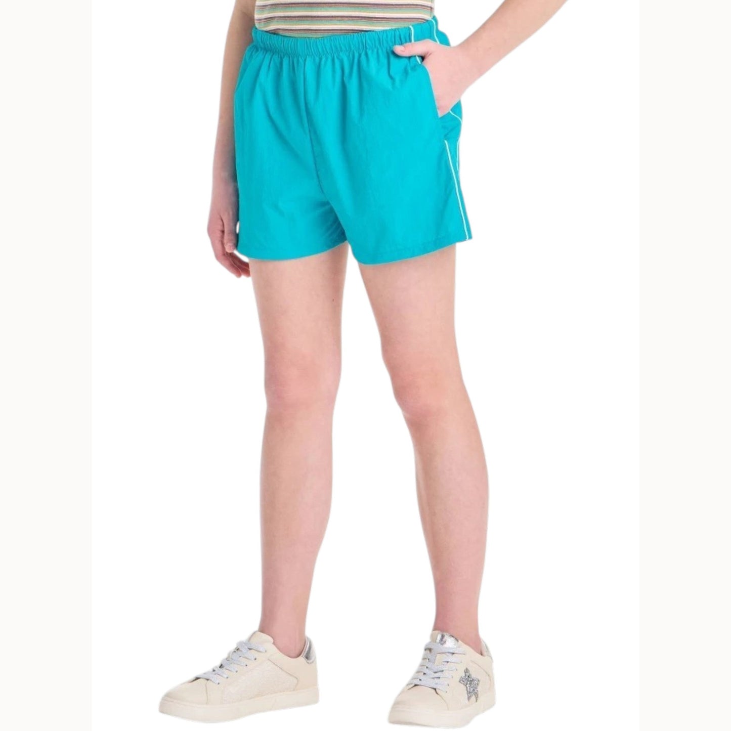 Kids Girl's Plain Solid Short,Turquoise